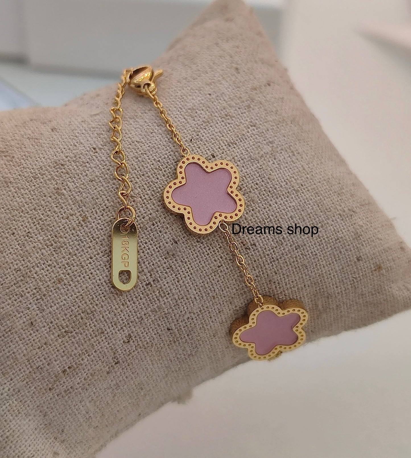 Brazalete Pink & Gold Flor - Van Cleef