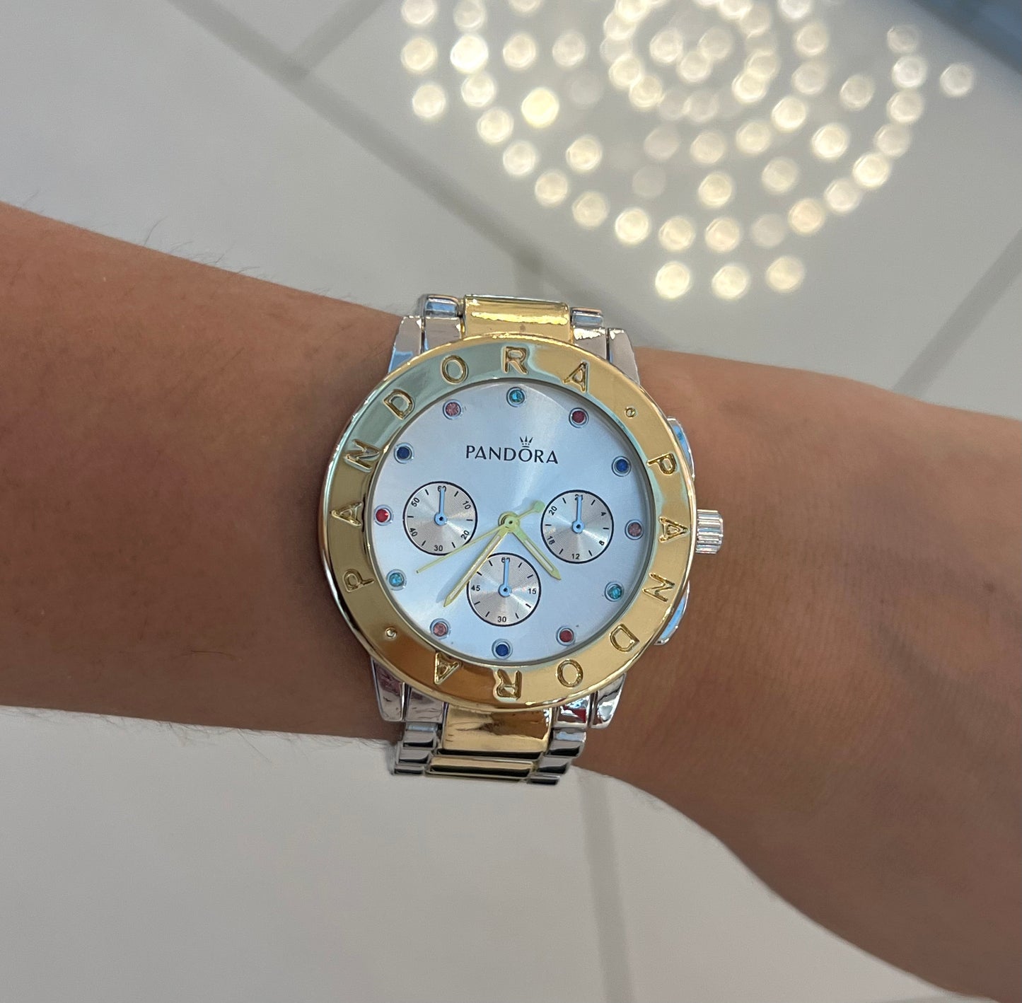 Reloj 3 Círculos Silver + Gold