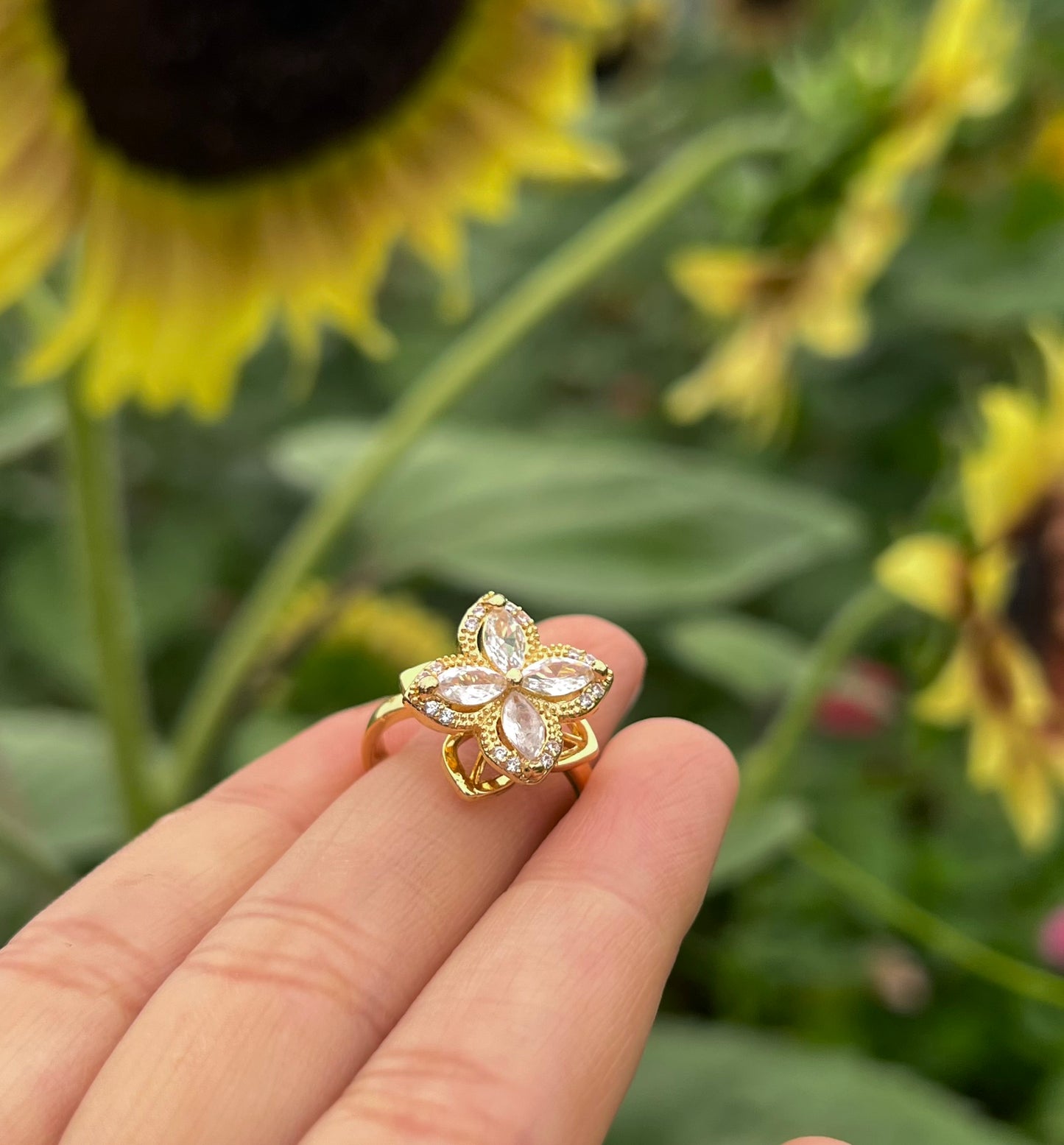 Anillo Antiestrés Cuatro Hojas - Ajustable