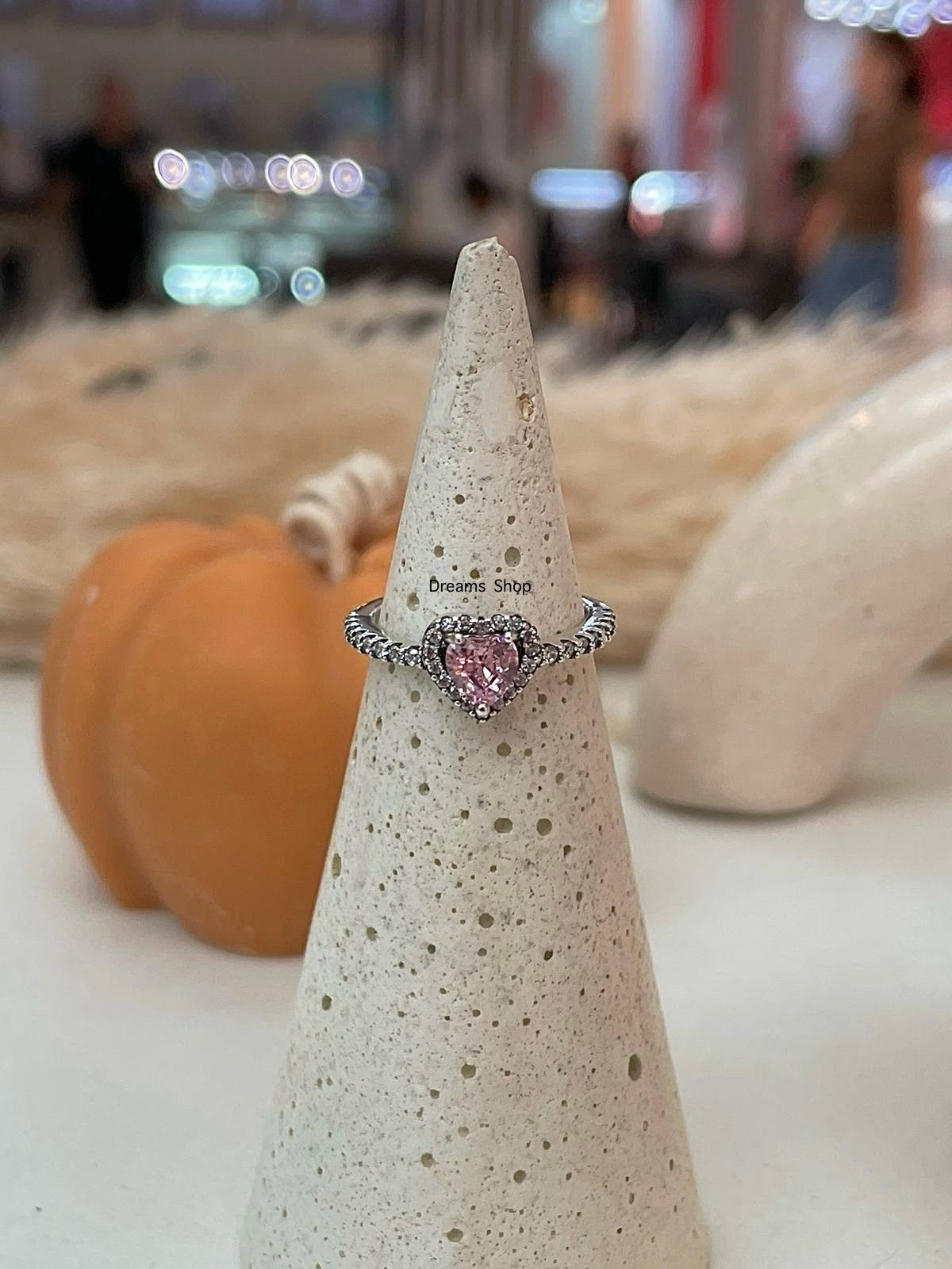 Anillo Corazón en Relieve - Silver y Rosa