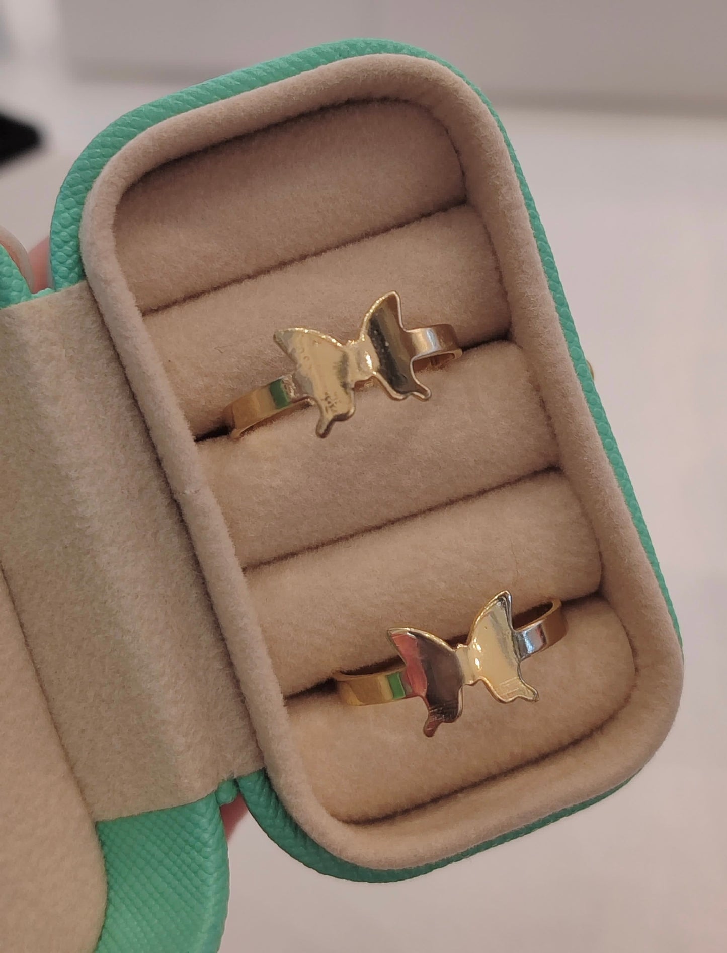 Anillo Mariposa Solitario - Ajustable Gold