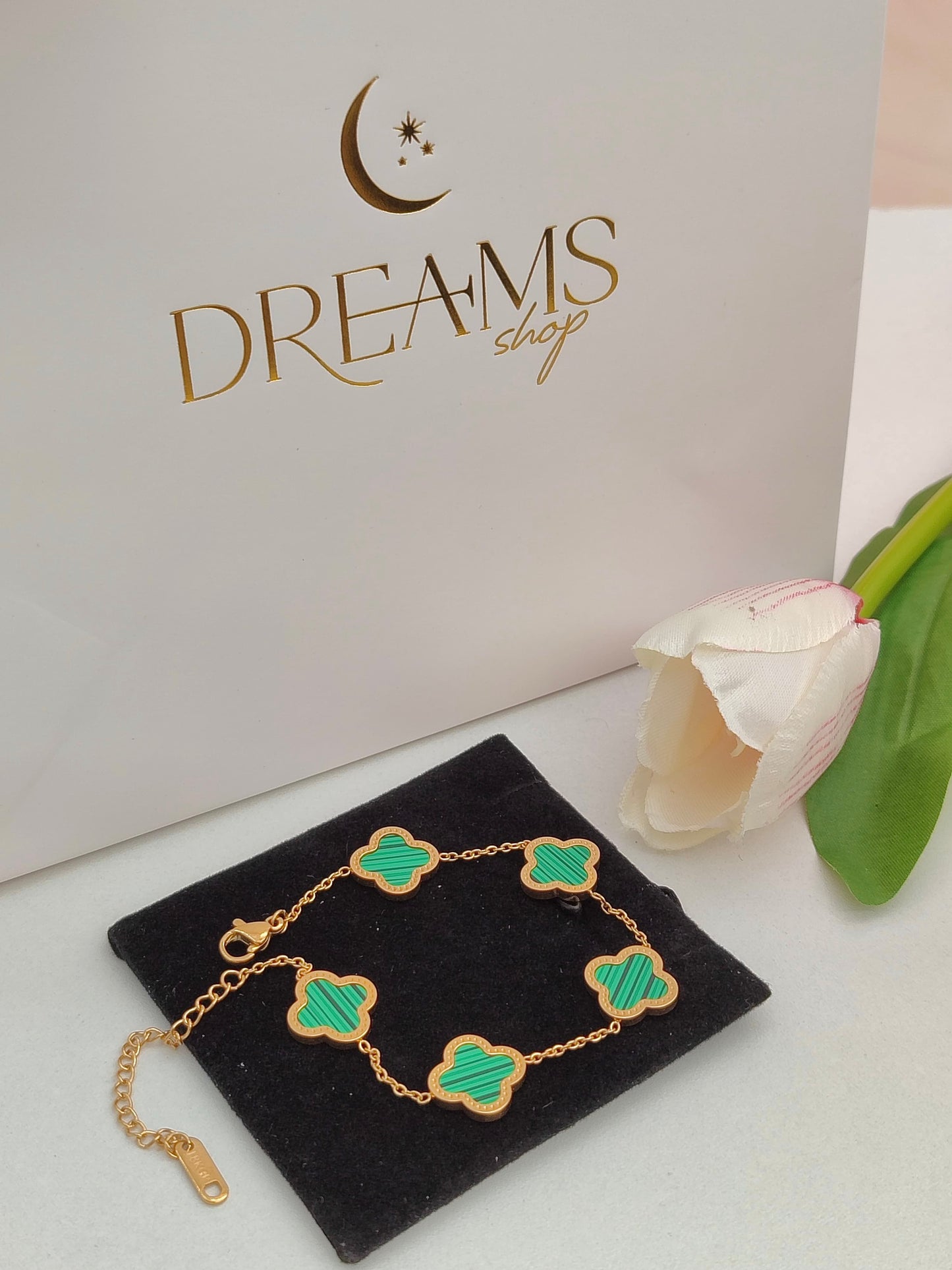 Brazalete Trébol - Verde y Dorado