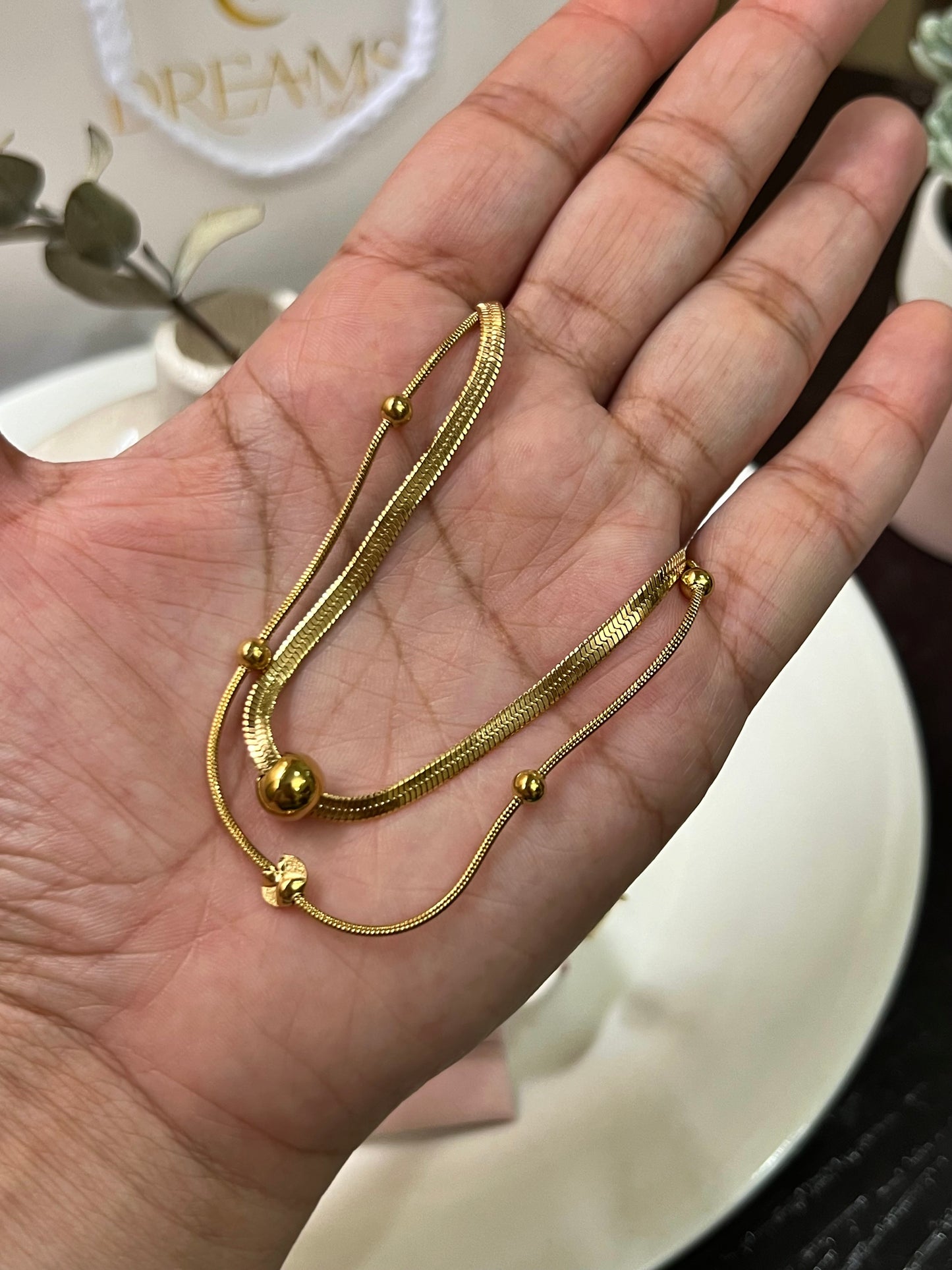 Collar Snake & Gotas - Gold