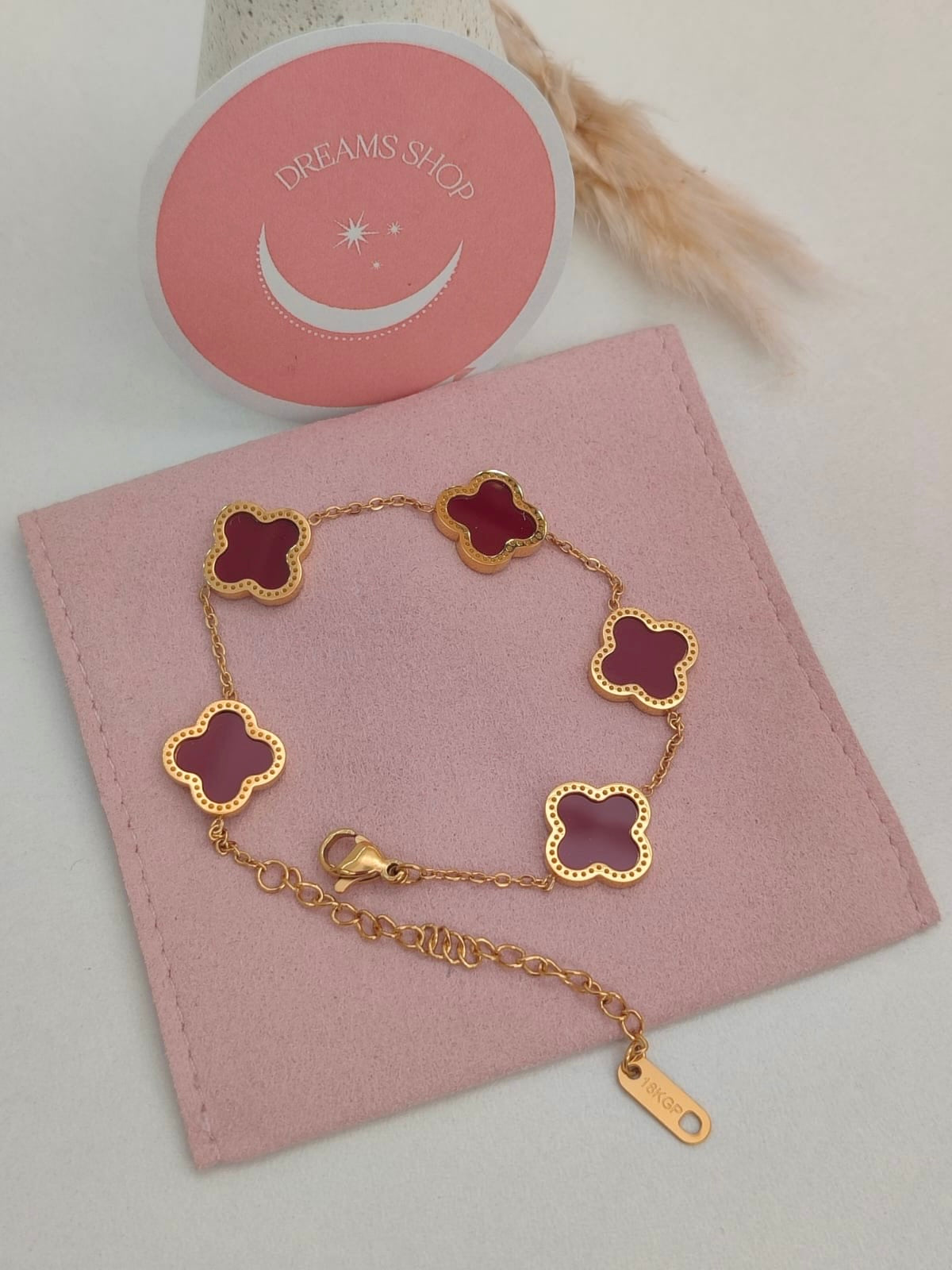 Brazalete de Trébol - Rojo y Dorado