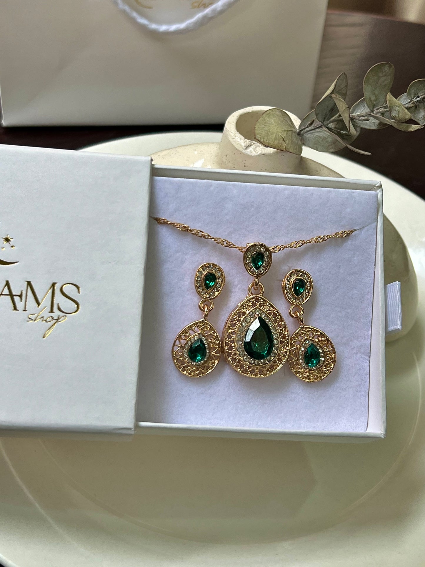 Set Elegante Verde & Gold