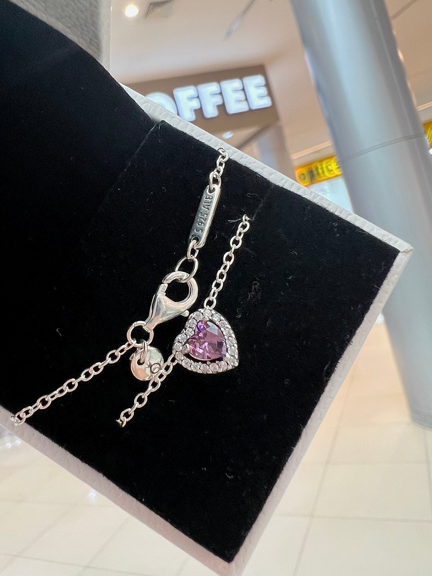Collar Corazón Morado Brillante