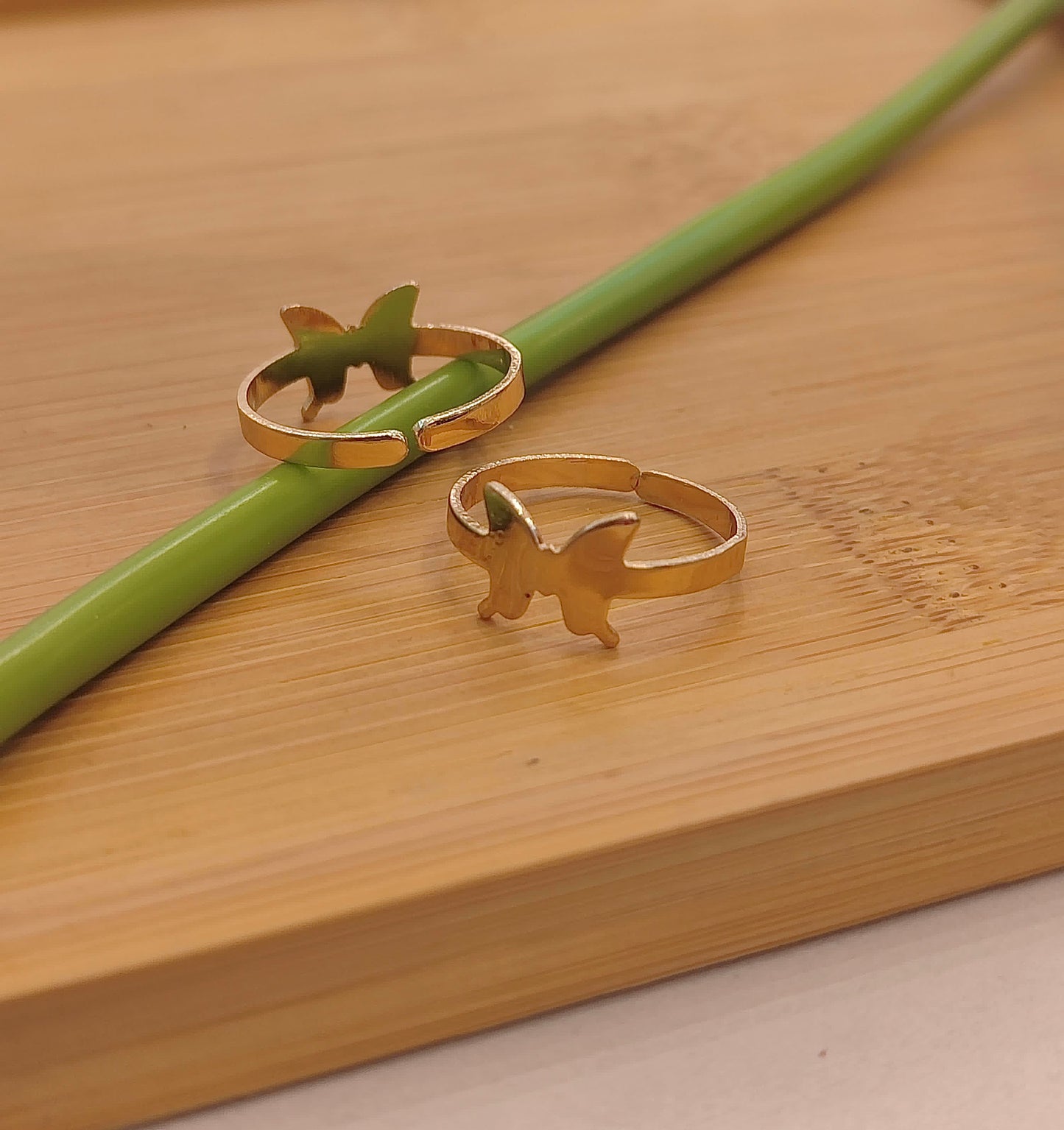 Anillo Mariposa Solitario - Ajustable Gold
