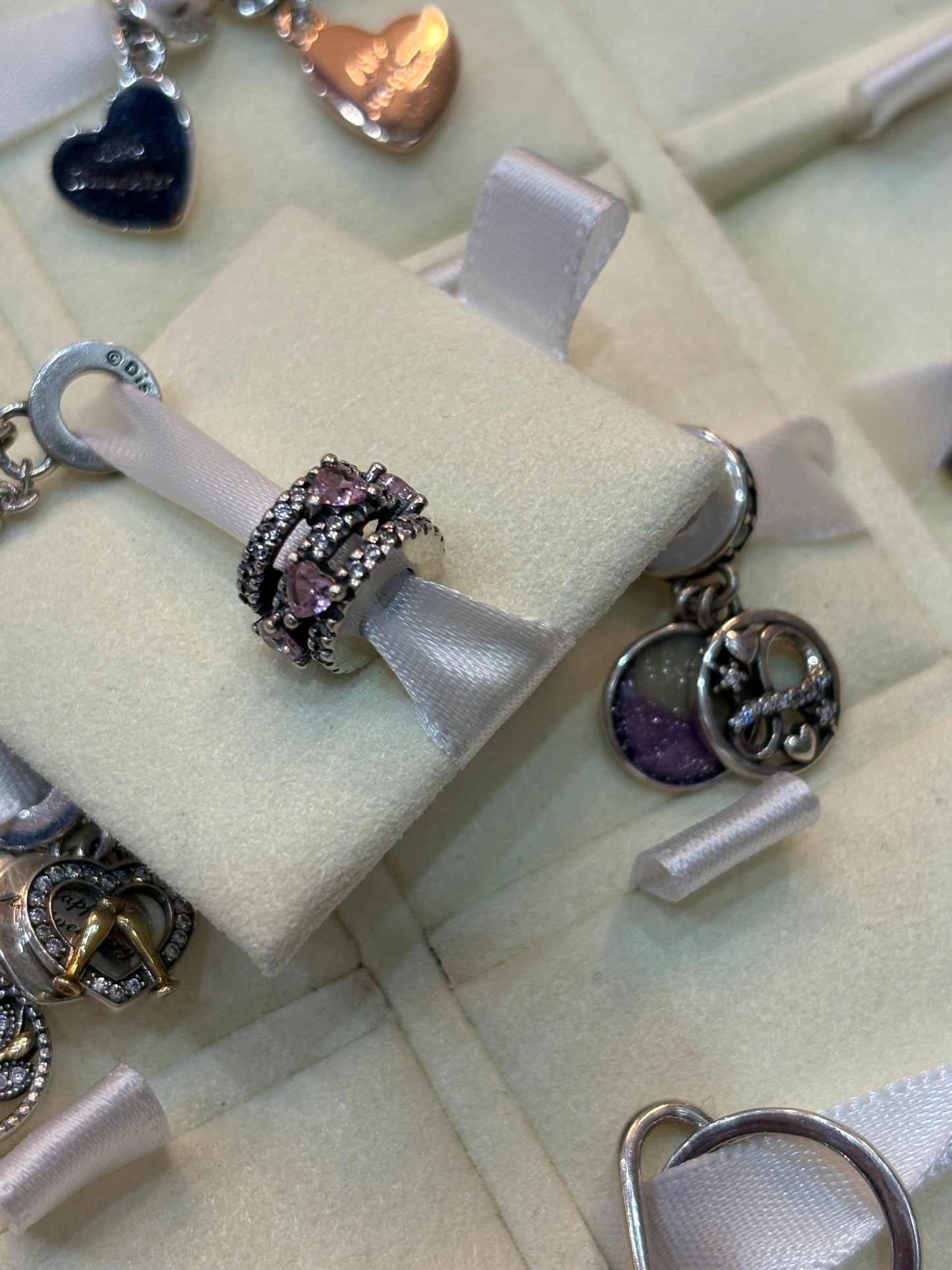 Halo Corazones Rosa - Silver