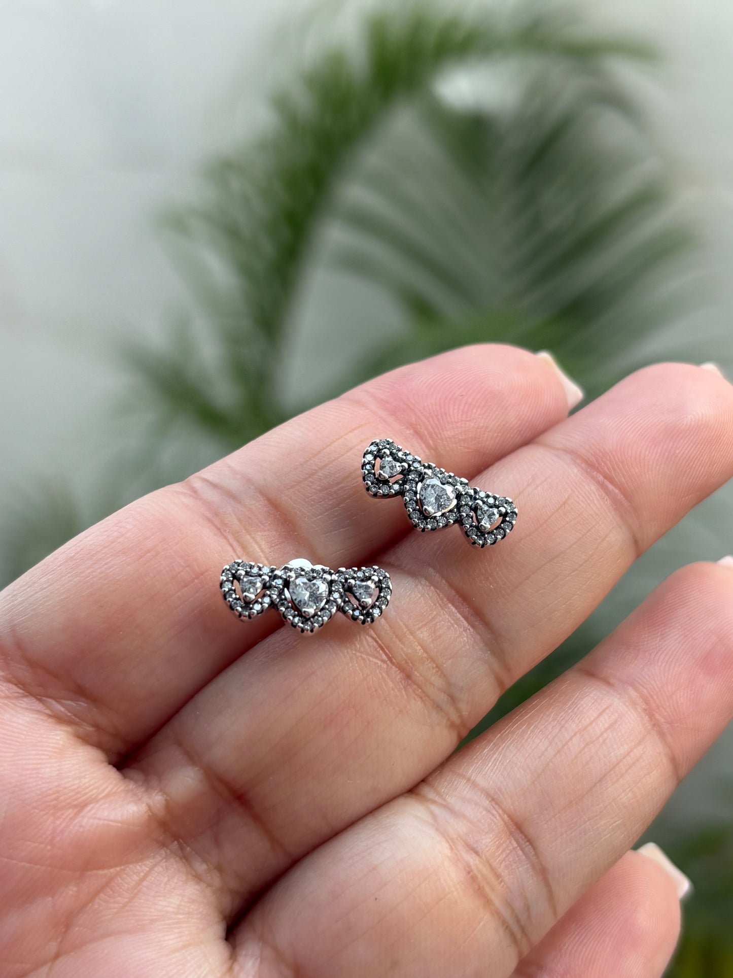 Aretes Tres Corazones - Silver