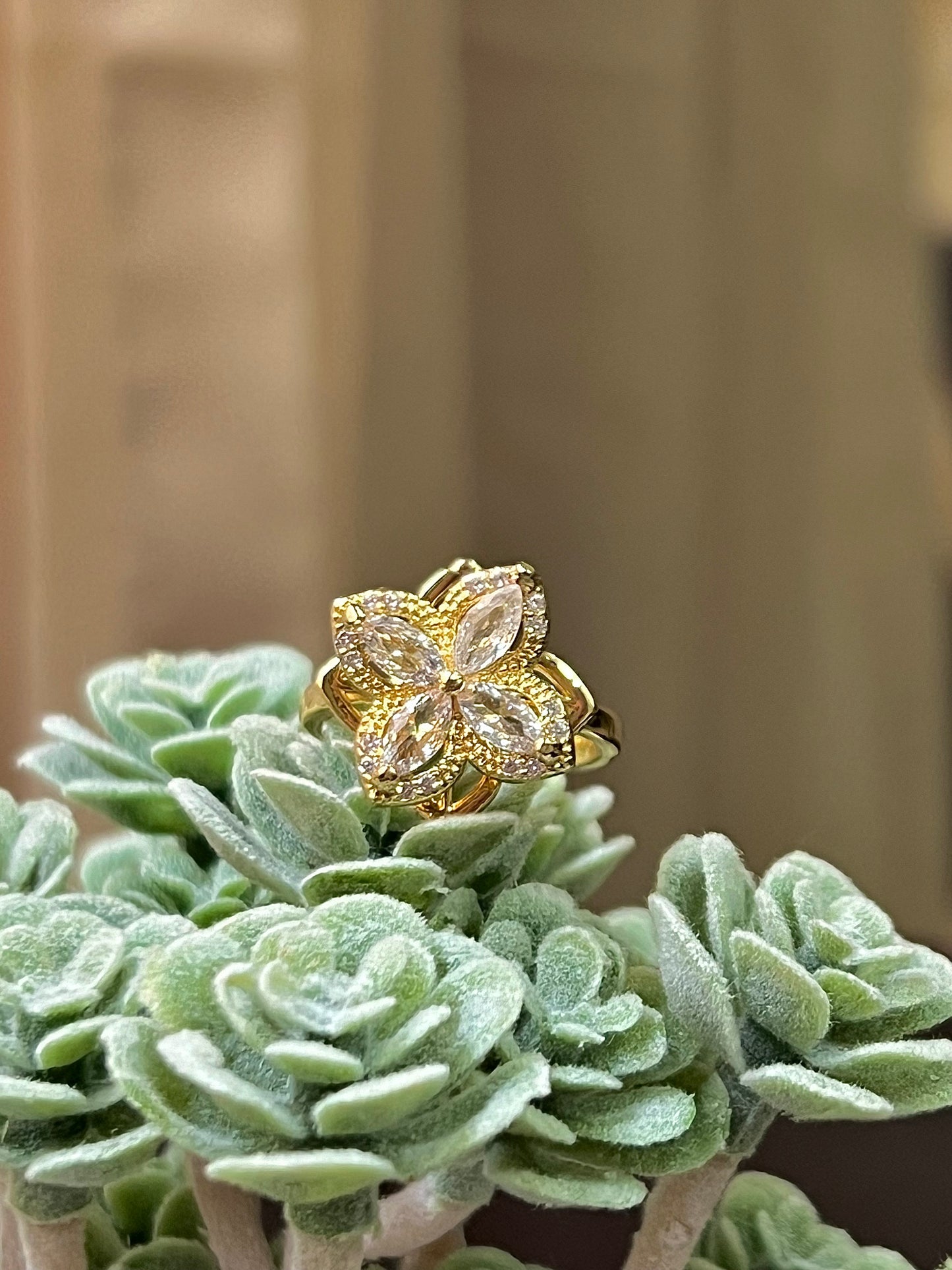 Anillo Antiestrés Cuatro Hojas - Ajustable
