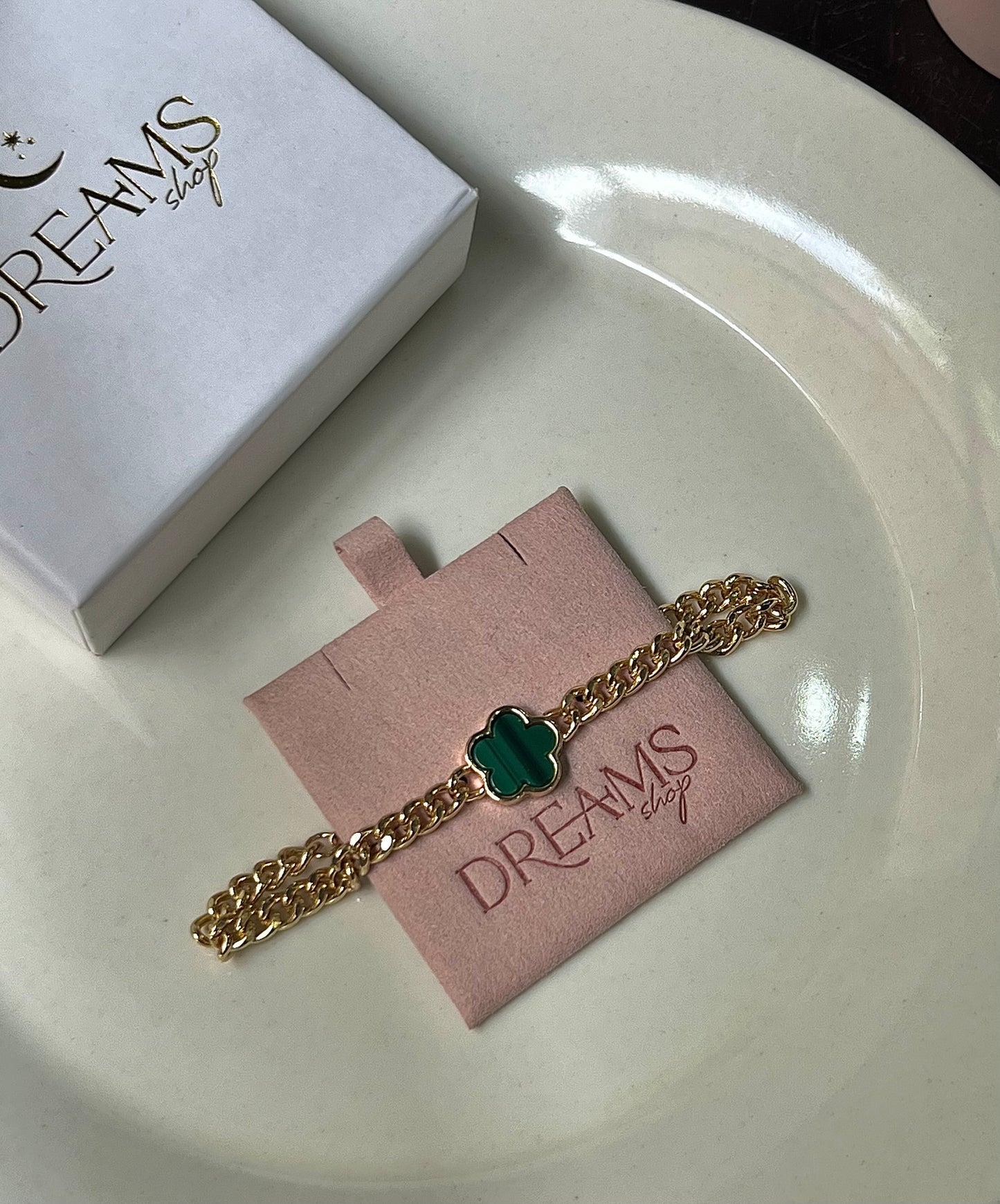 Brazalete Green & Gold - Chunky Chain Van Cleef