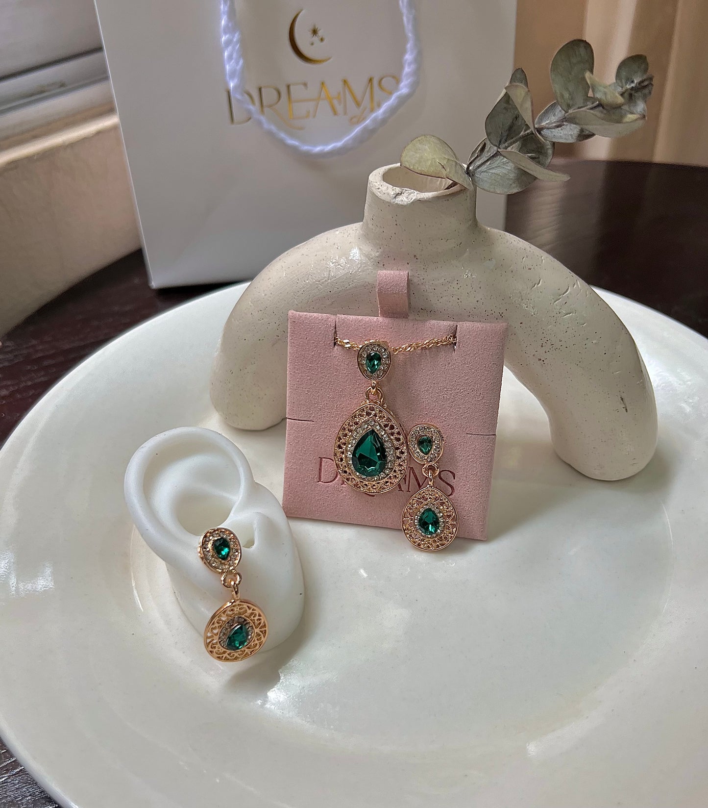 Set Elegante Verde & Gold