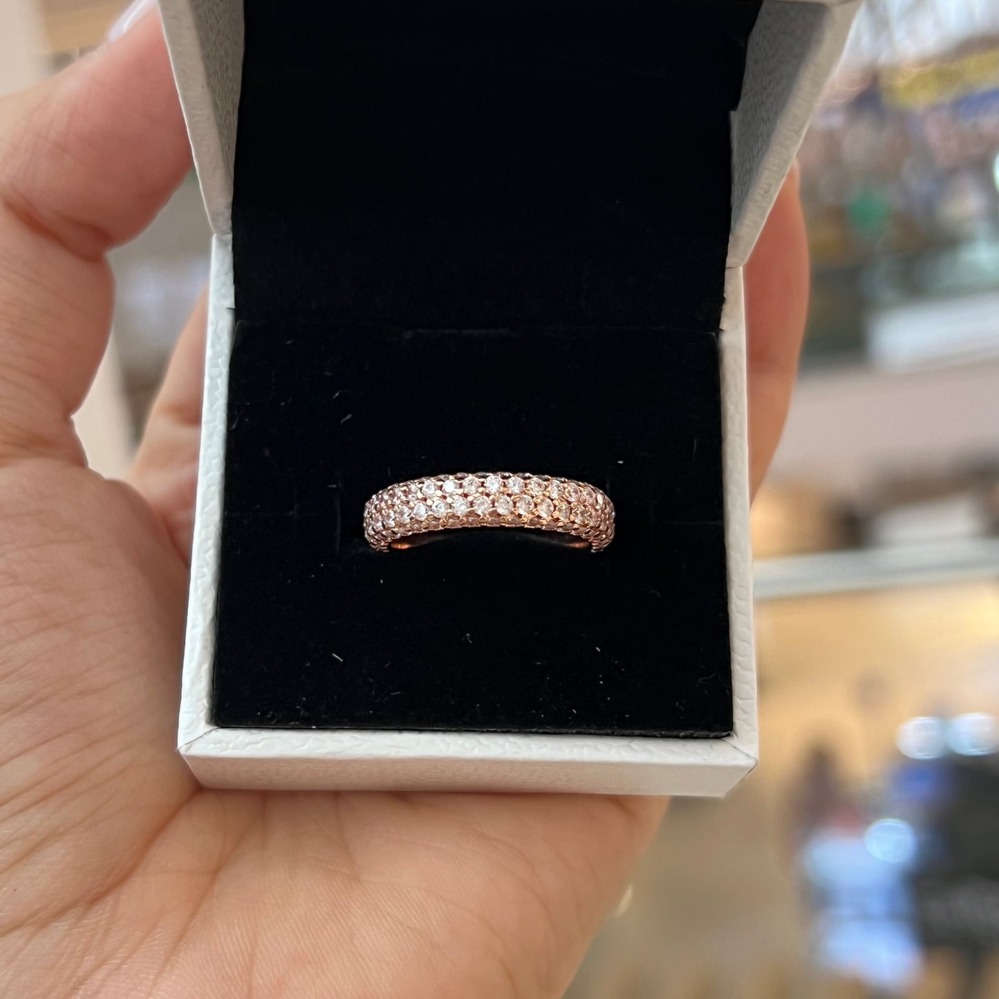 Anillo Banda Brillante Rose Gold