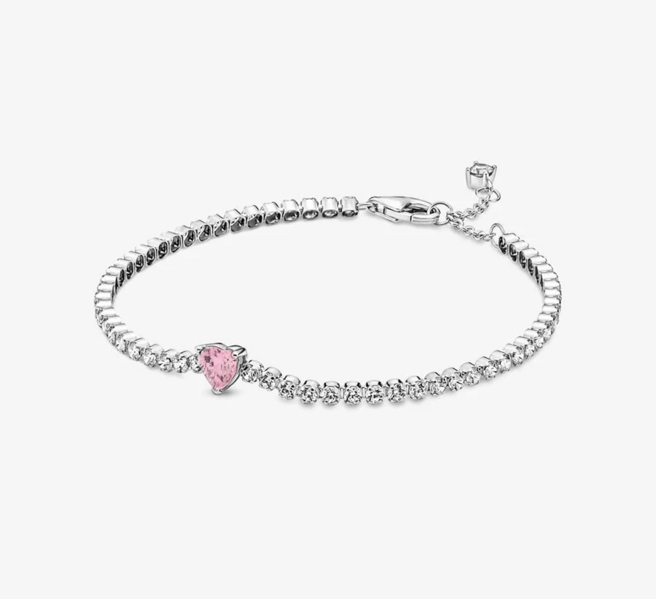 Brazalete Halo Corazón Rosa - Silver