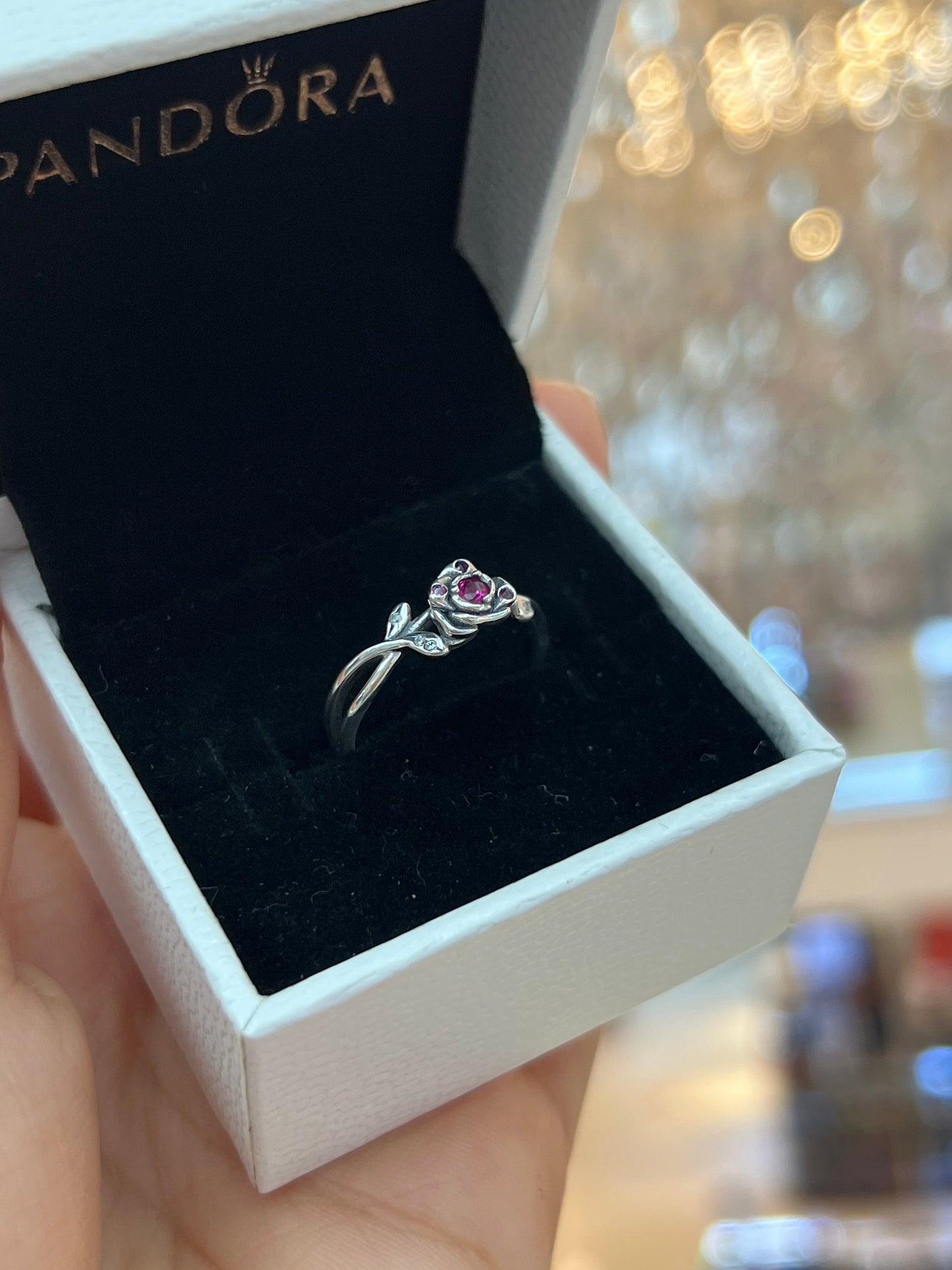 Anillo Rosa Bella y La Bestia - Princesa Disney