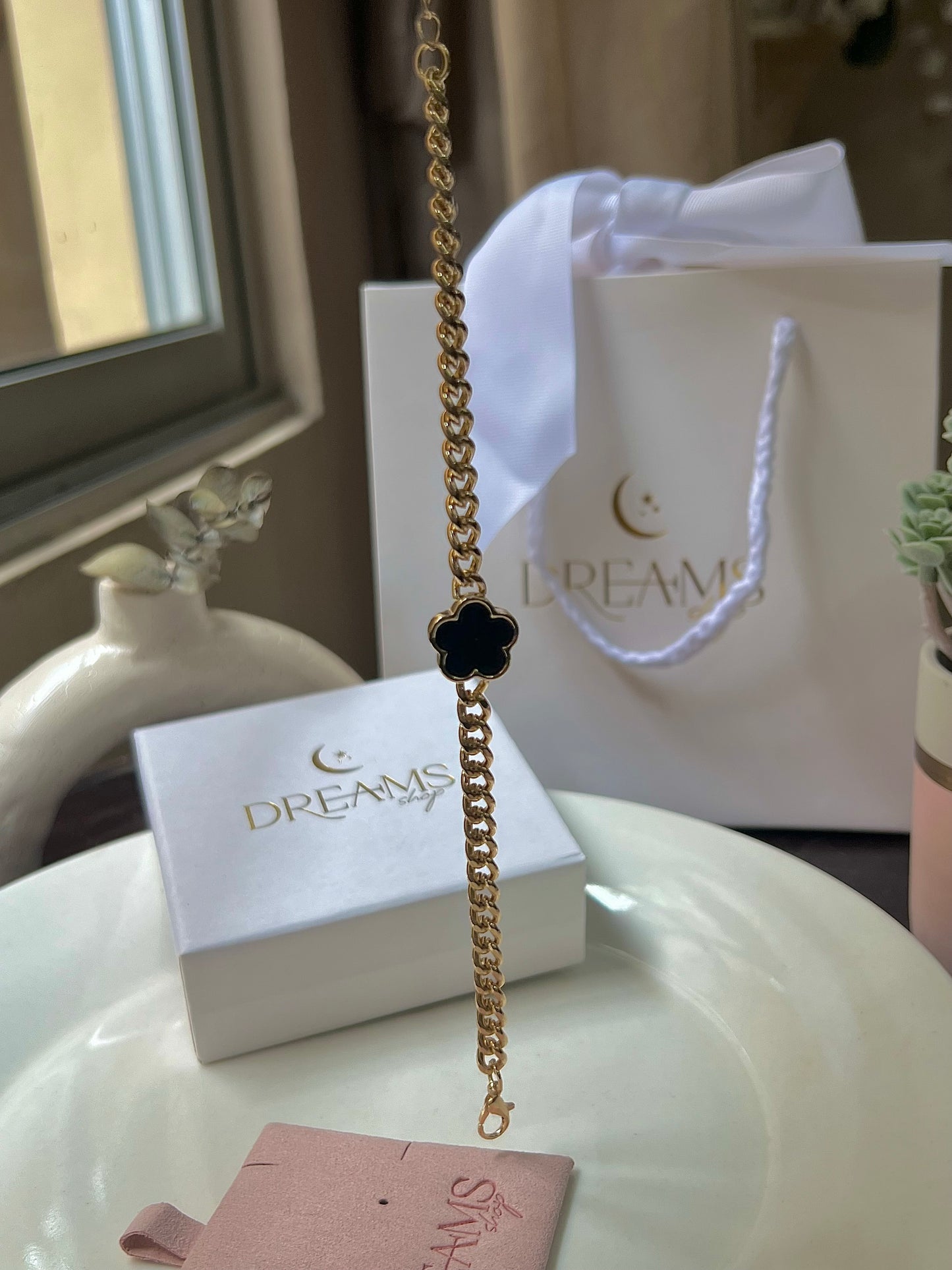 Brazalete Black & Gold - Chunky Chain Van Cleef