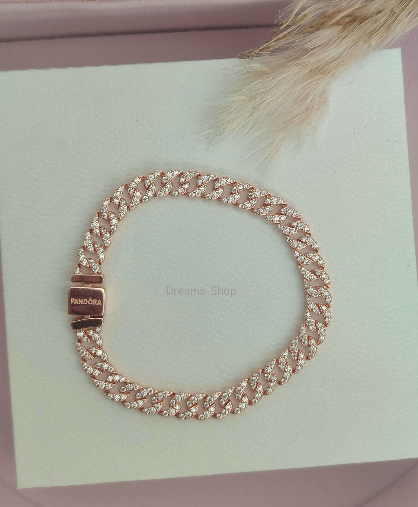 Pulsera de Cadena Pave de Pandora Timeless - Rose Gold