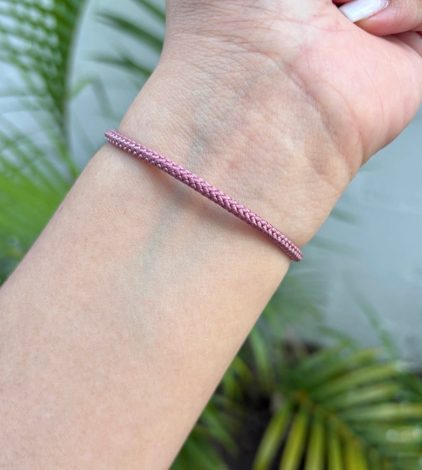 Brazalete Cuero Rosa - Broche Tambor Silver