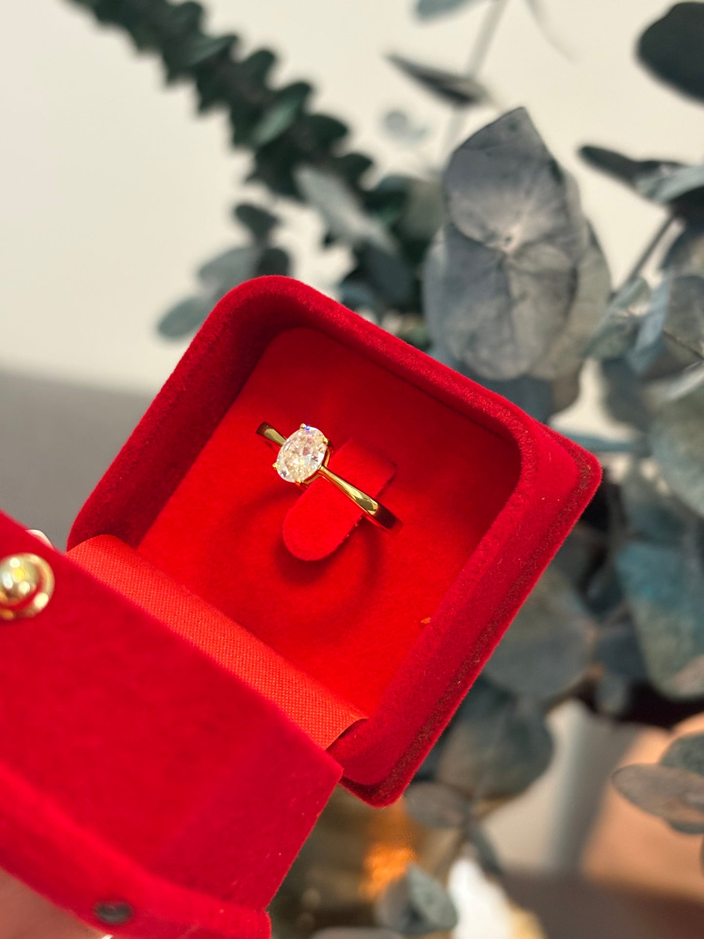 Anillo Oval - Moissanita