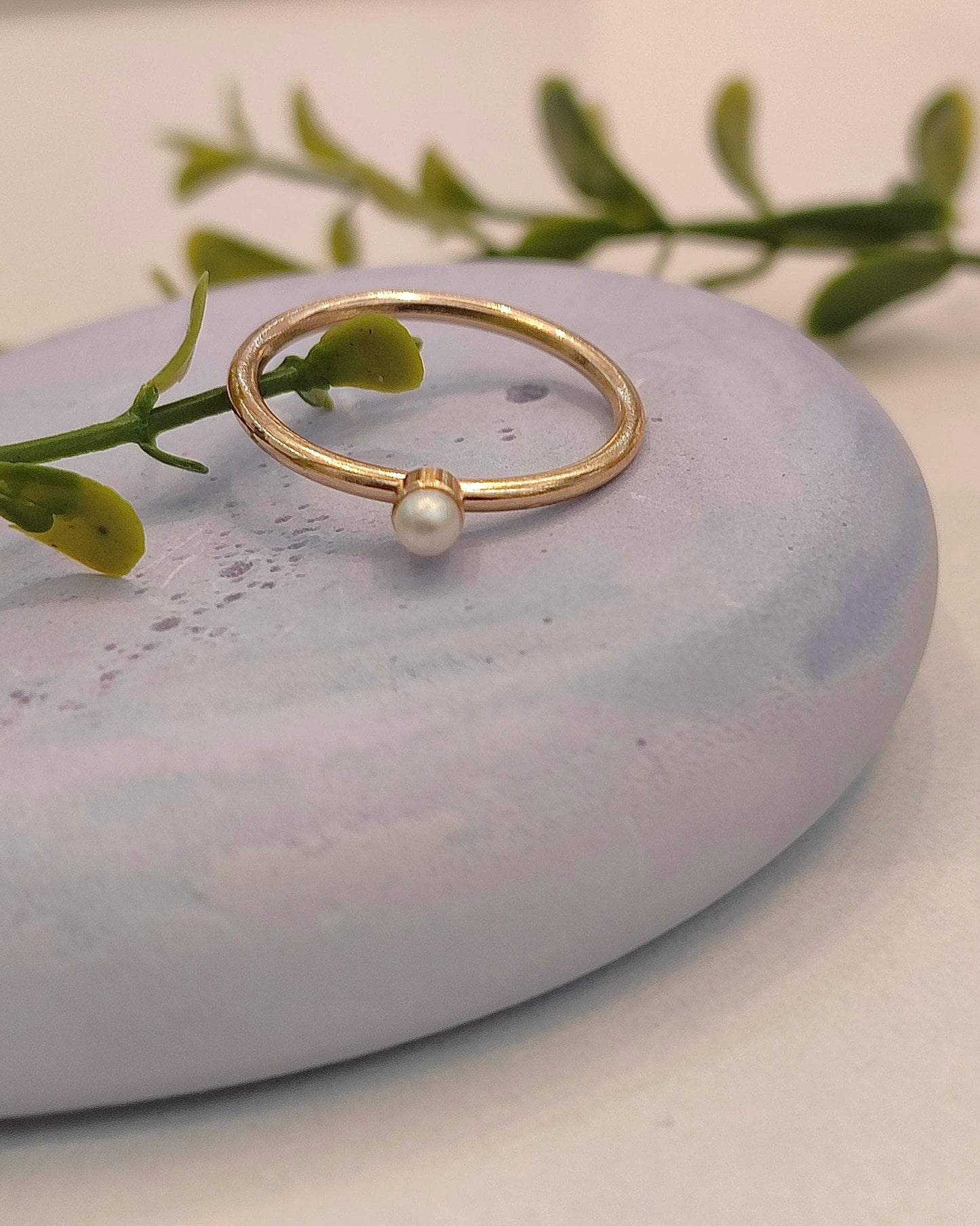 Anillo Solitario Perla - Talla 6 Gold