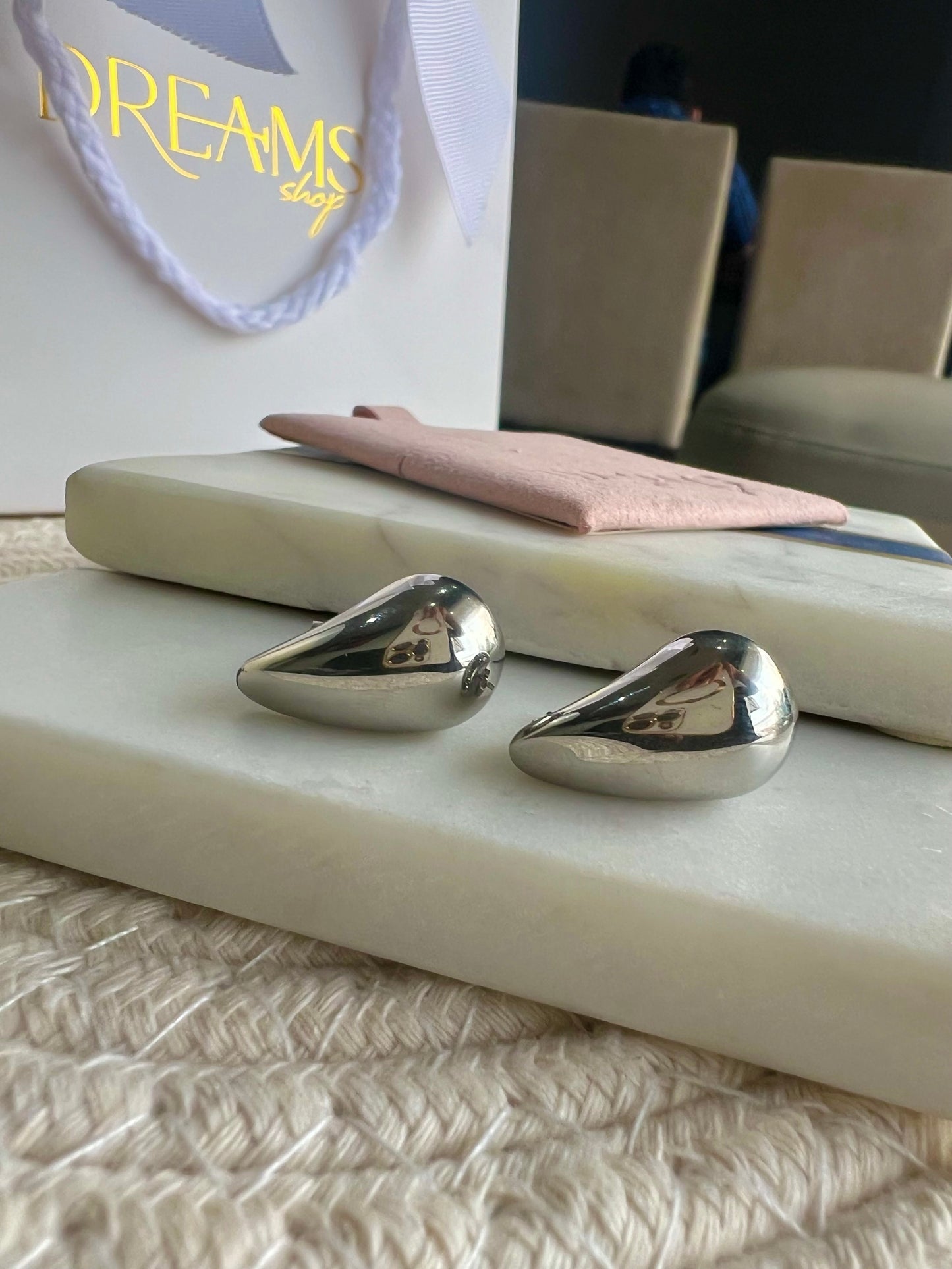 Aretes Gota Audaz Silver - Medianos