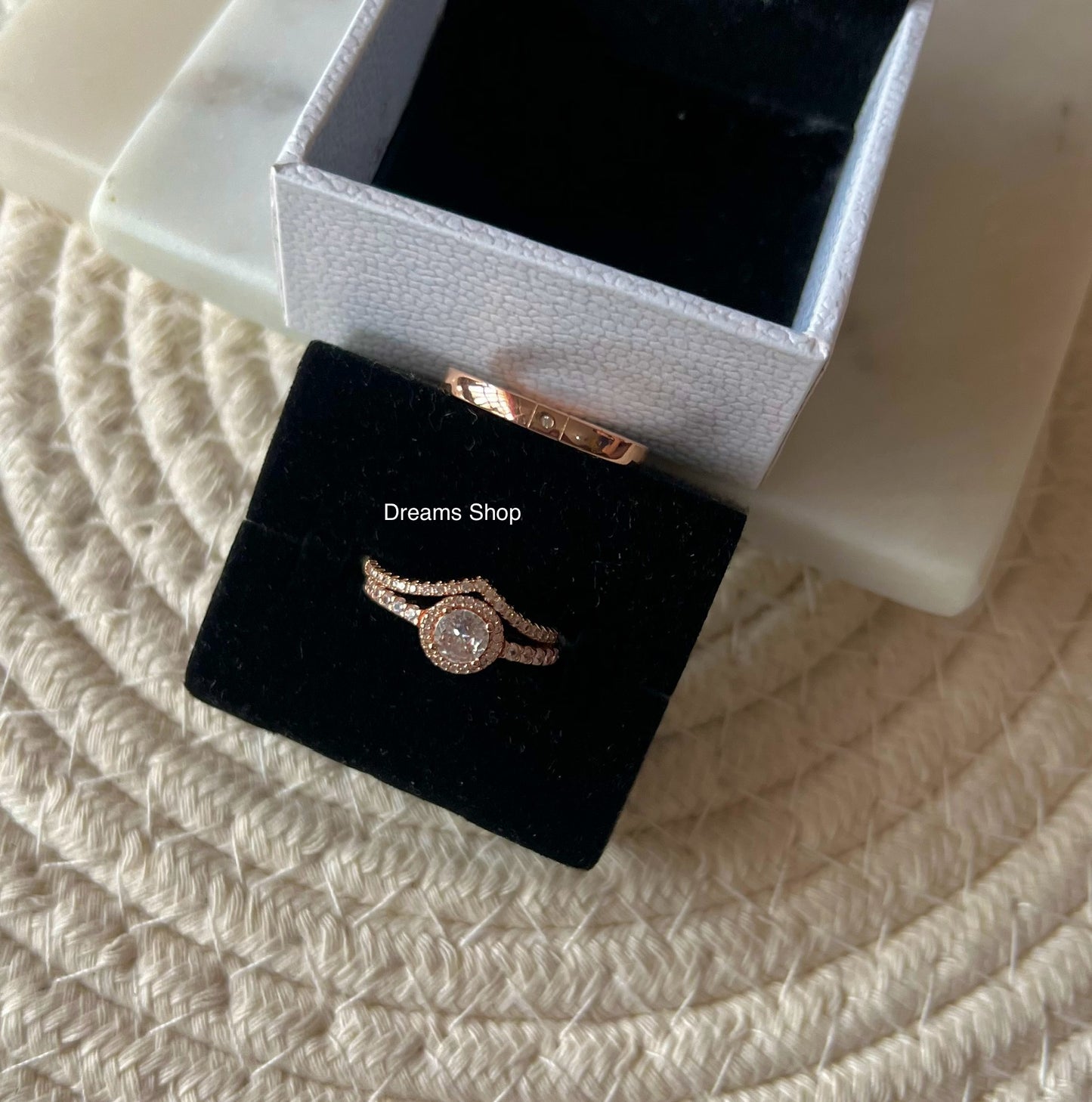 Set 3 Anillos - Logotipo, Deseo y Elegancia- Rose Gold