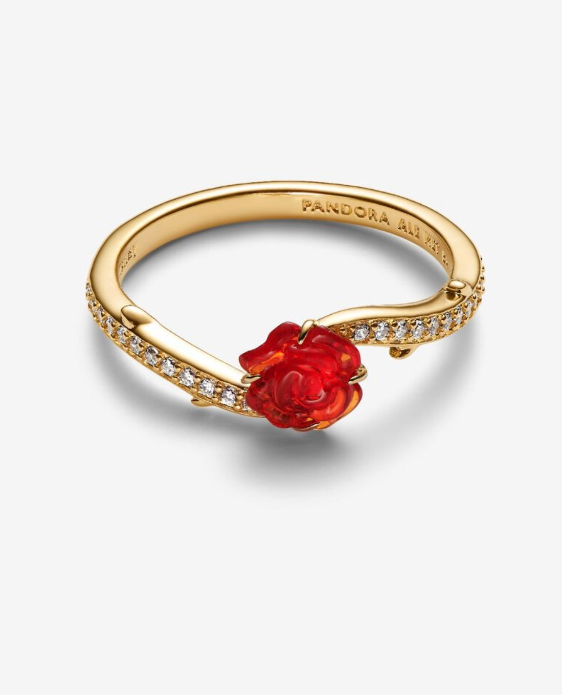 Anillo Rosa Encantada Roja de Bella y Bestia de Disney
