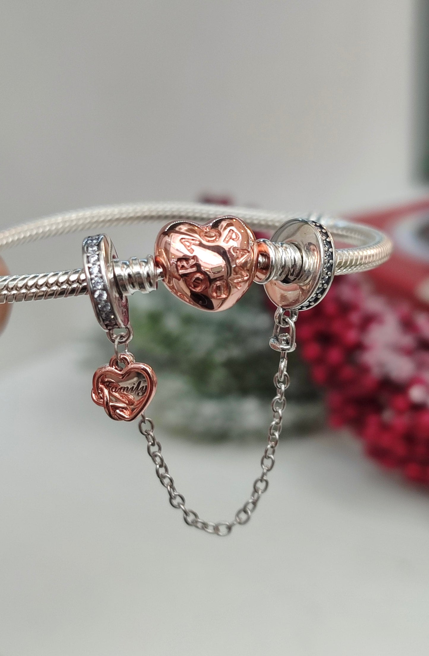 Cadena Seguridad de Corazón Infinito Familia