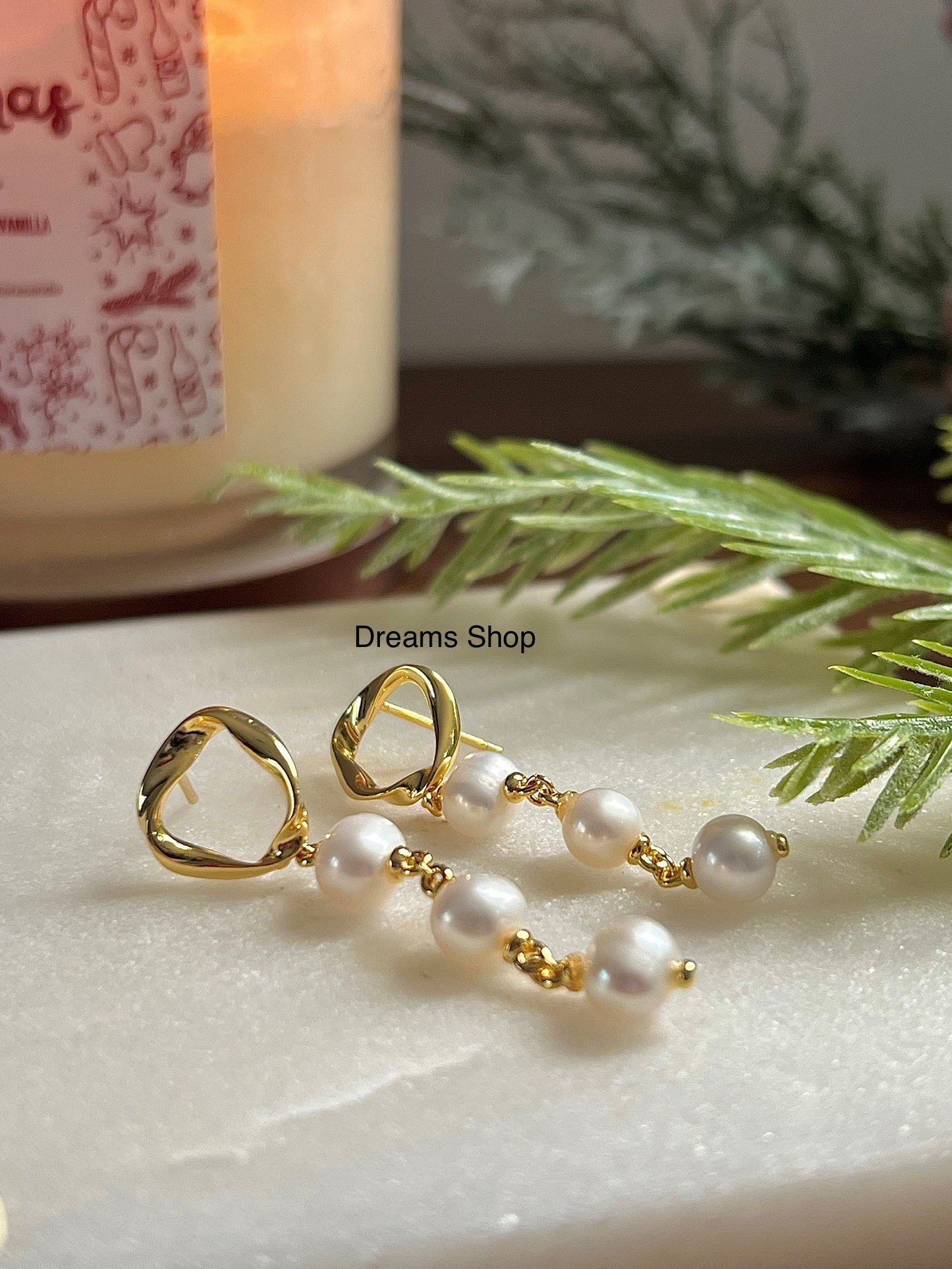 Aretes Perla Colgante