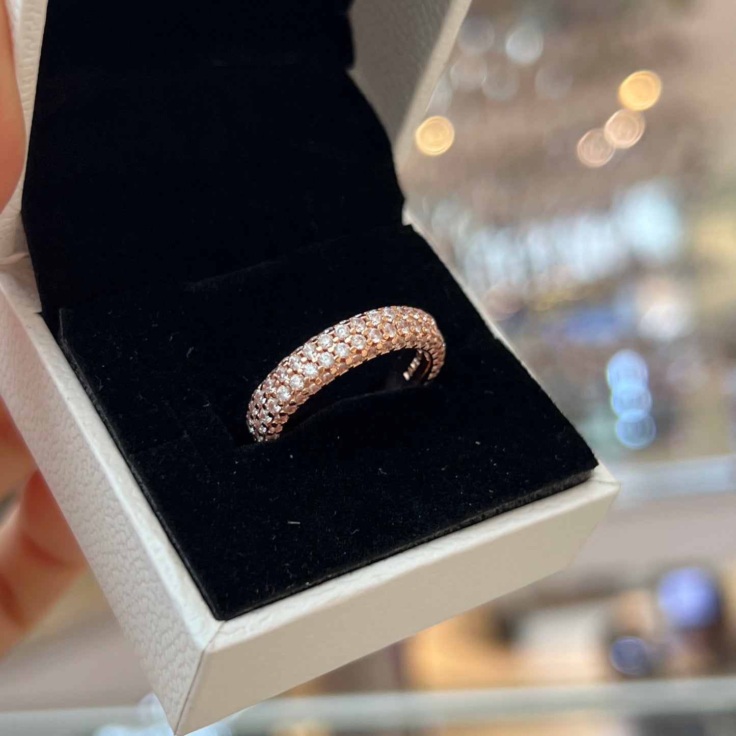 Anillo Banda Brillante Rose Gold