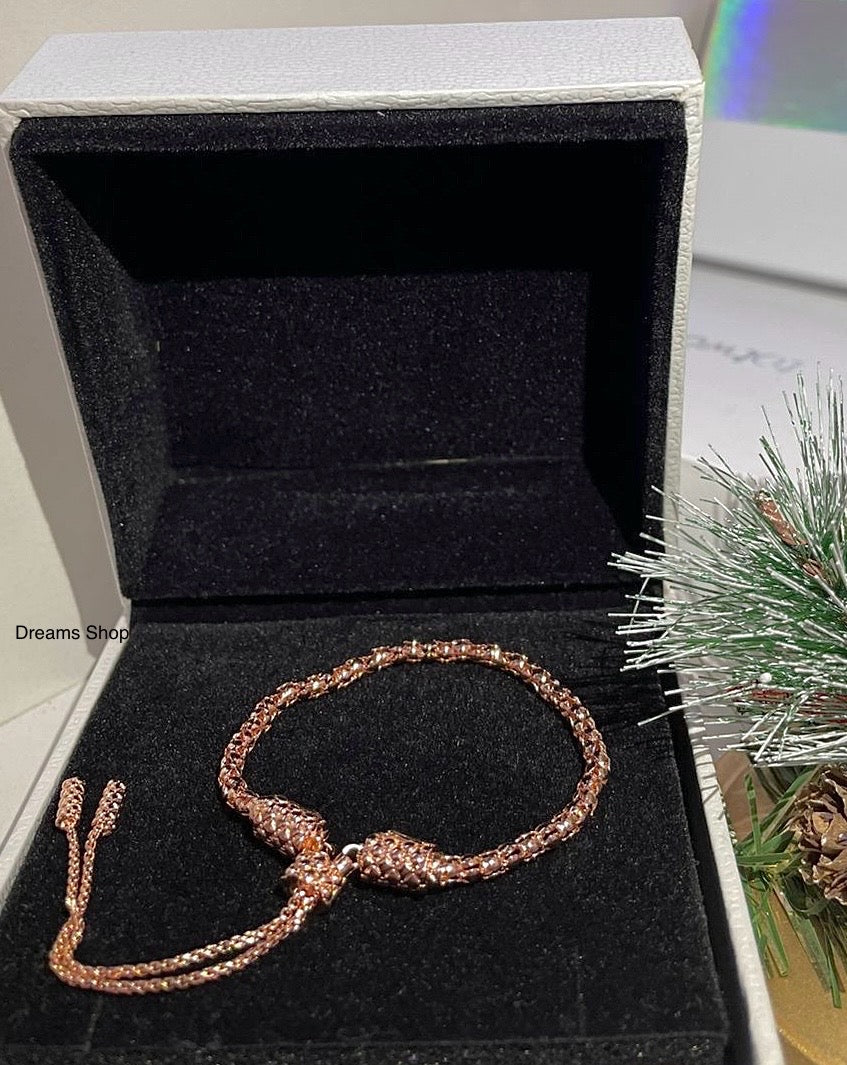 Brazalete Ajustable de Tachuela Deslizante Rose Gold