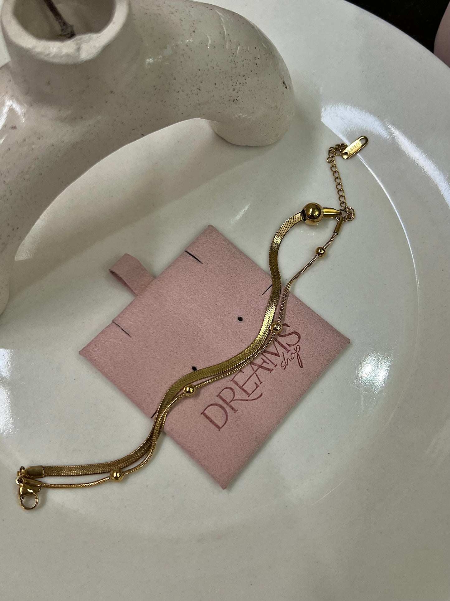Brazalete Doble & Gotas Gold