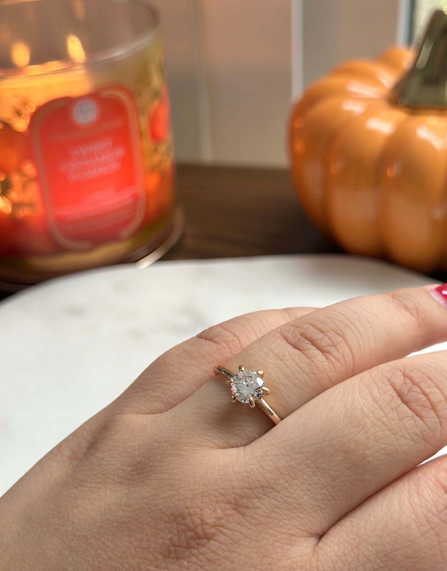 Anillo Solitario Rose Gold