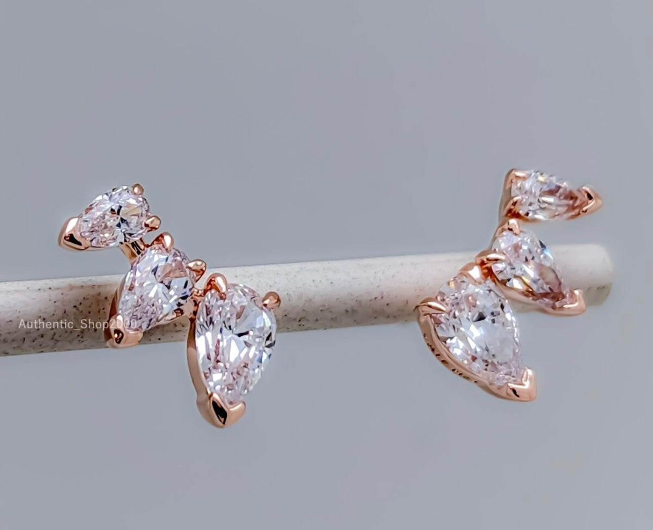 Aretes Triple Circonia Rose