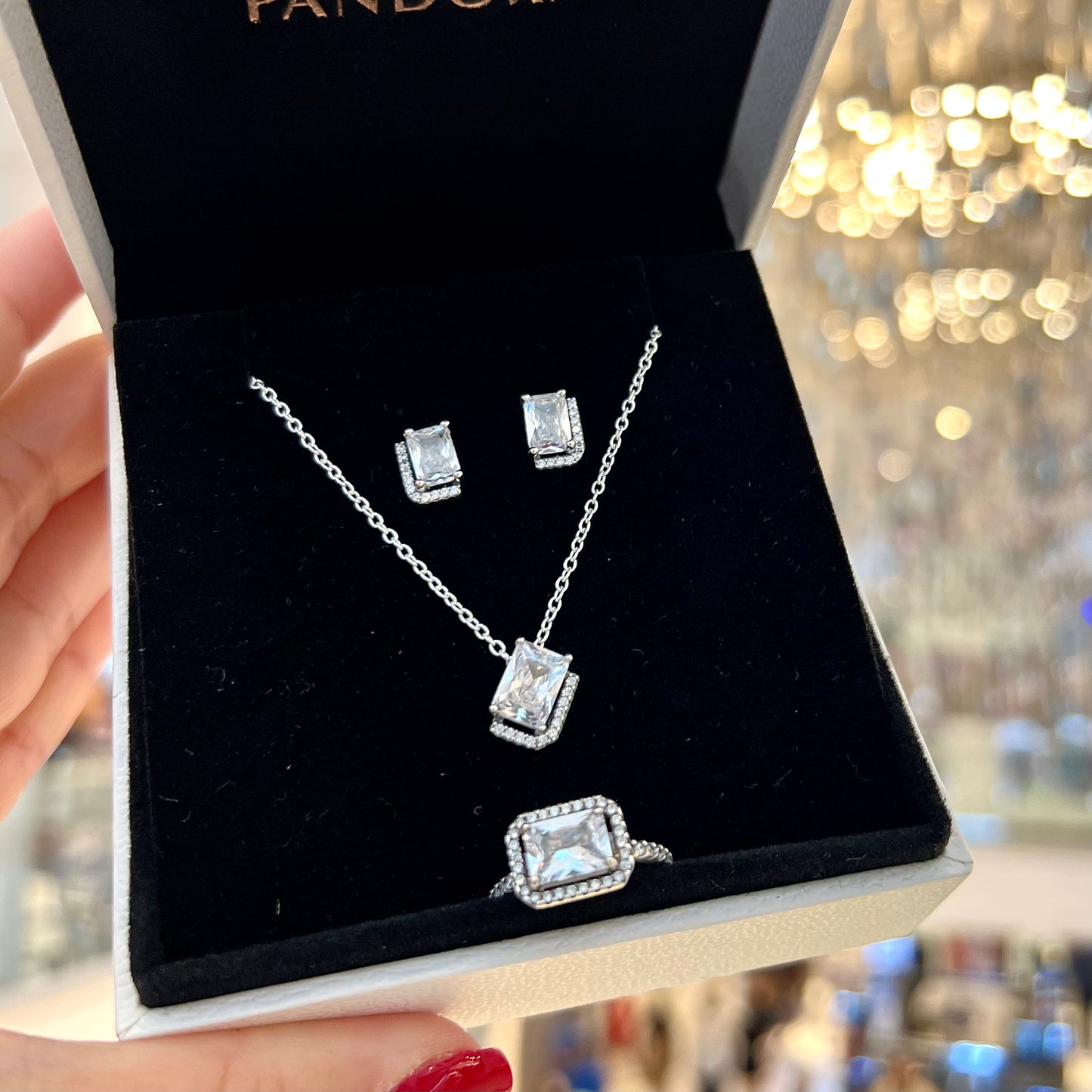Set Halo Rectangular Brillante