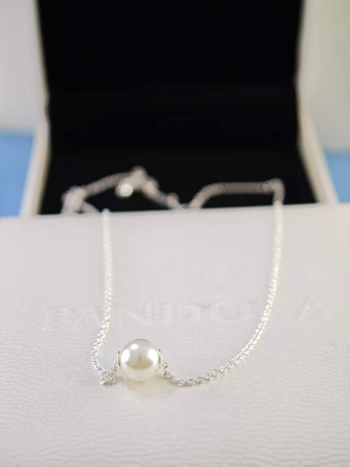 Collar Perla Solitario Silver