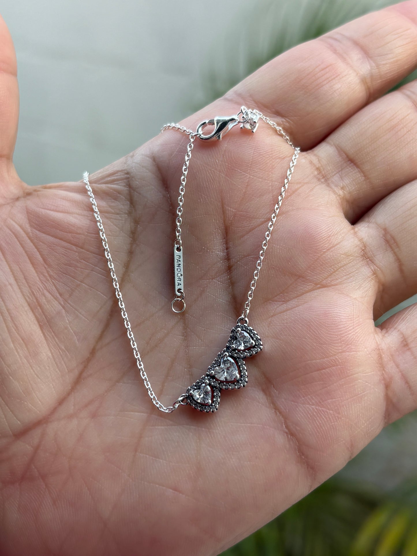 Collar Halo Tres Corazones - Silver