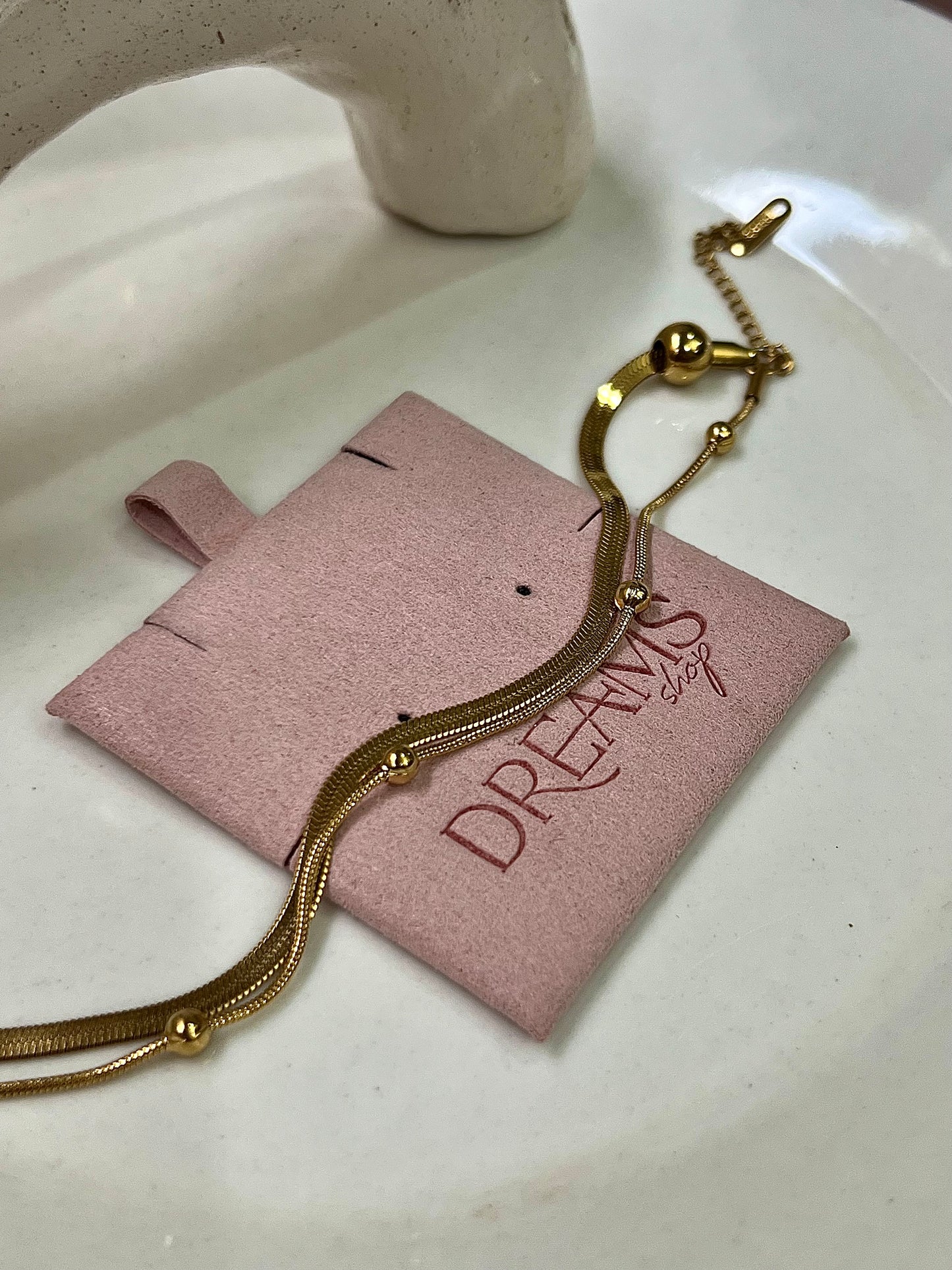 Brazalete Doble & Gotas Gold