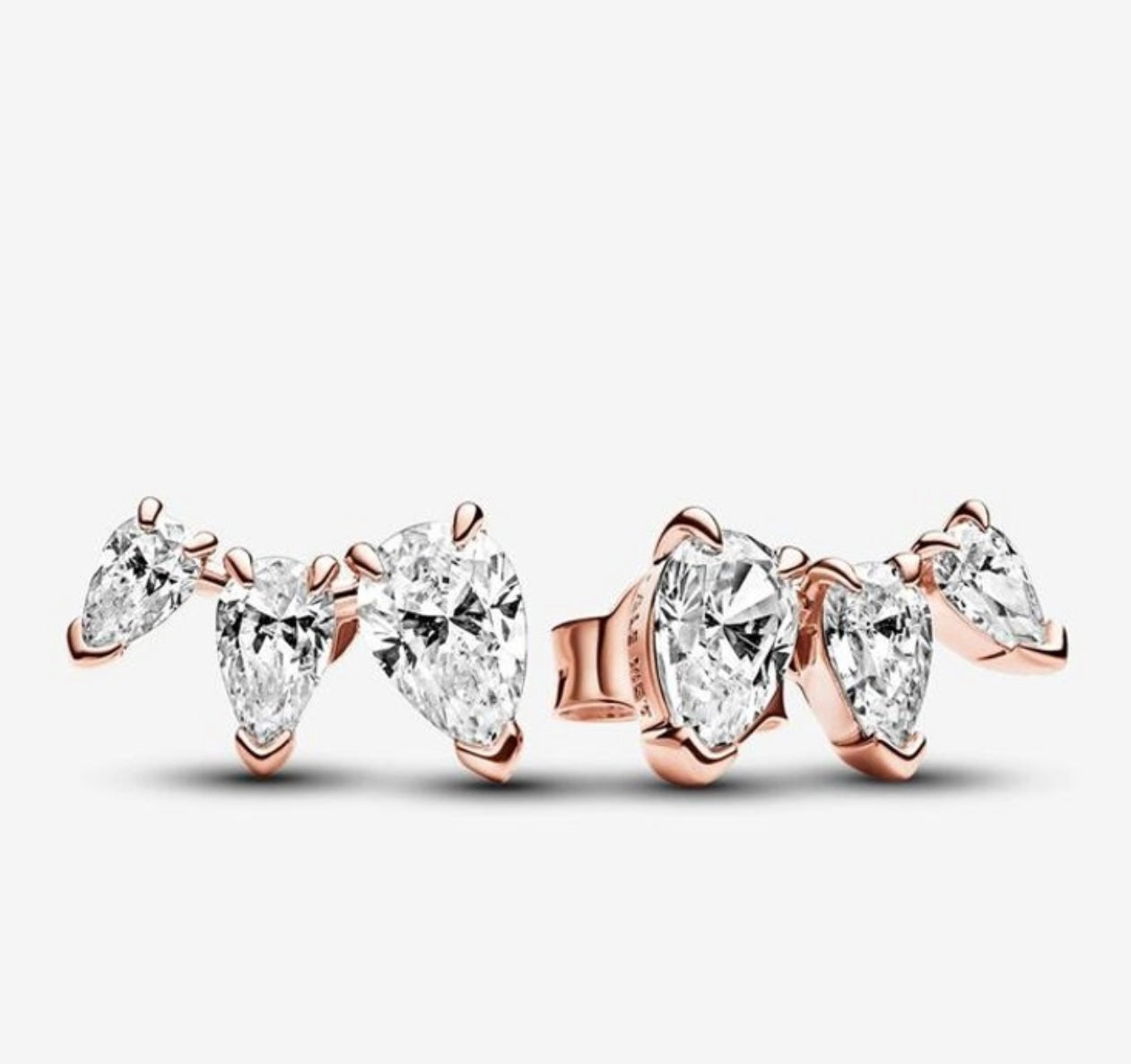 Aretes Triple Circonia Rose