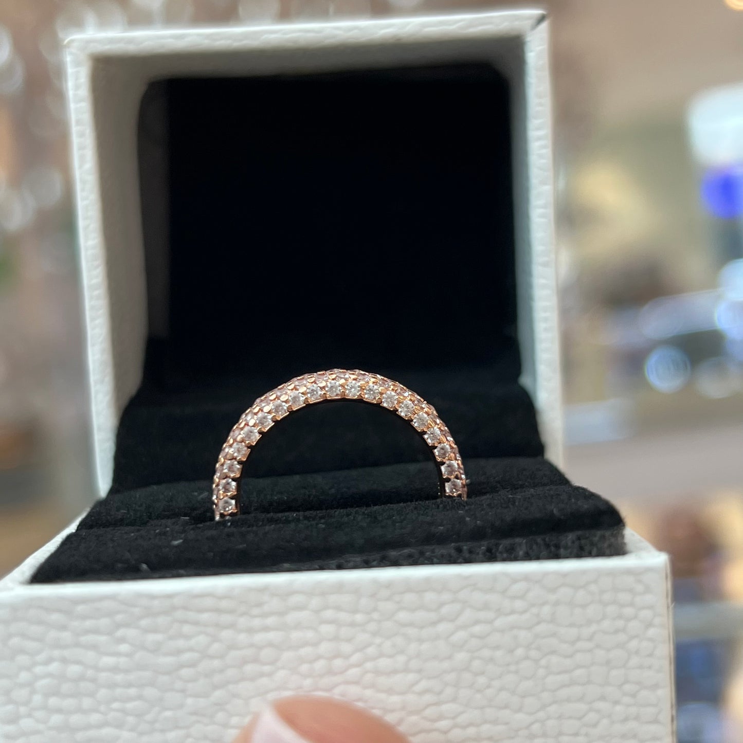 Anillo Banda Brillante Rose Gold