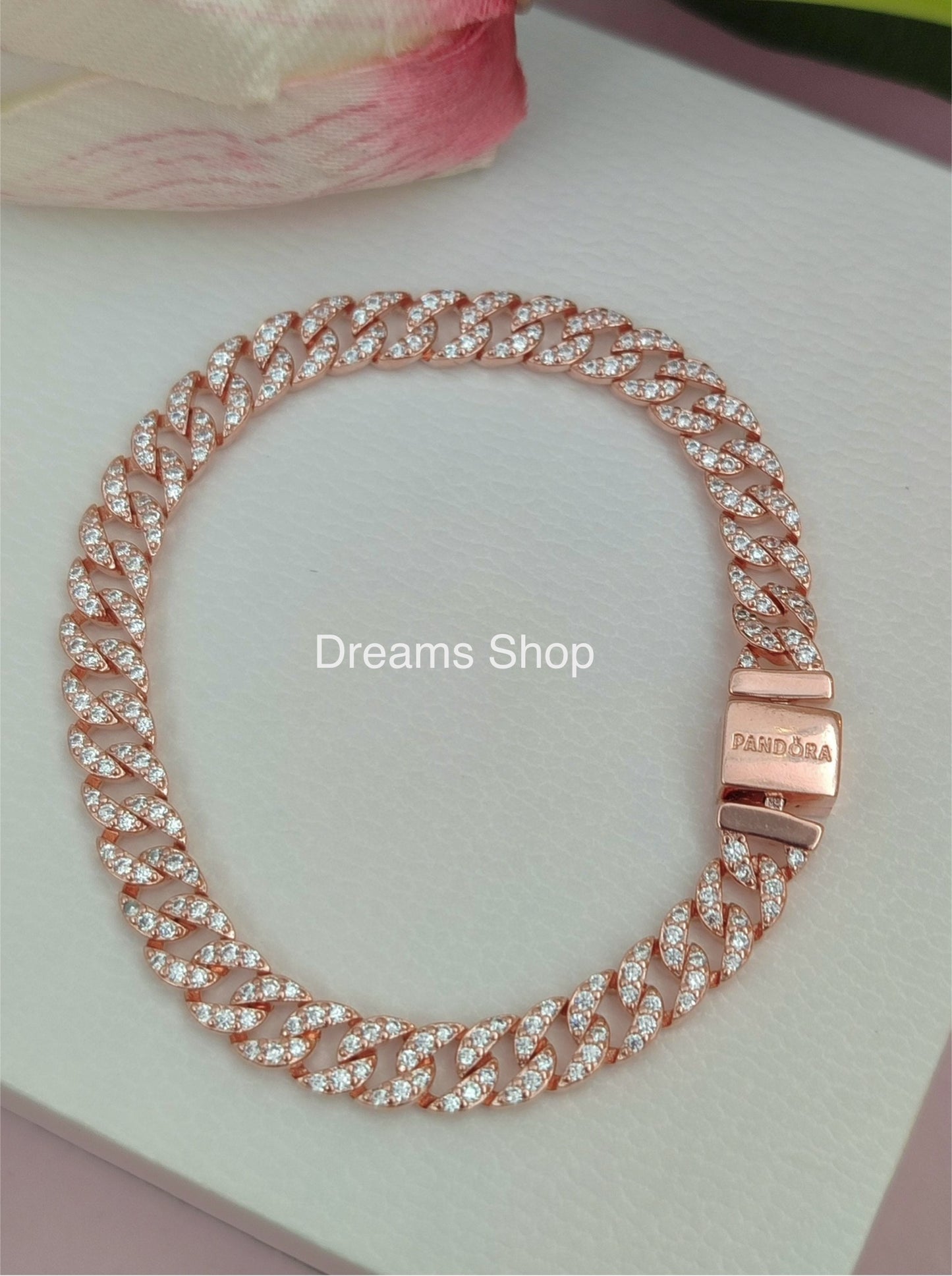 Pulsera de Cadena Pave de Pandora Timeless - Rose Gold