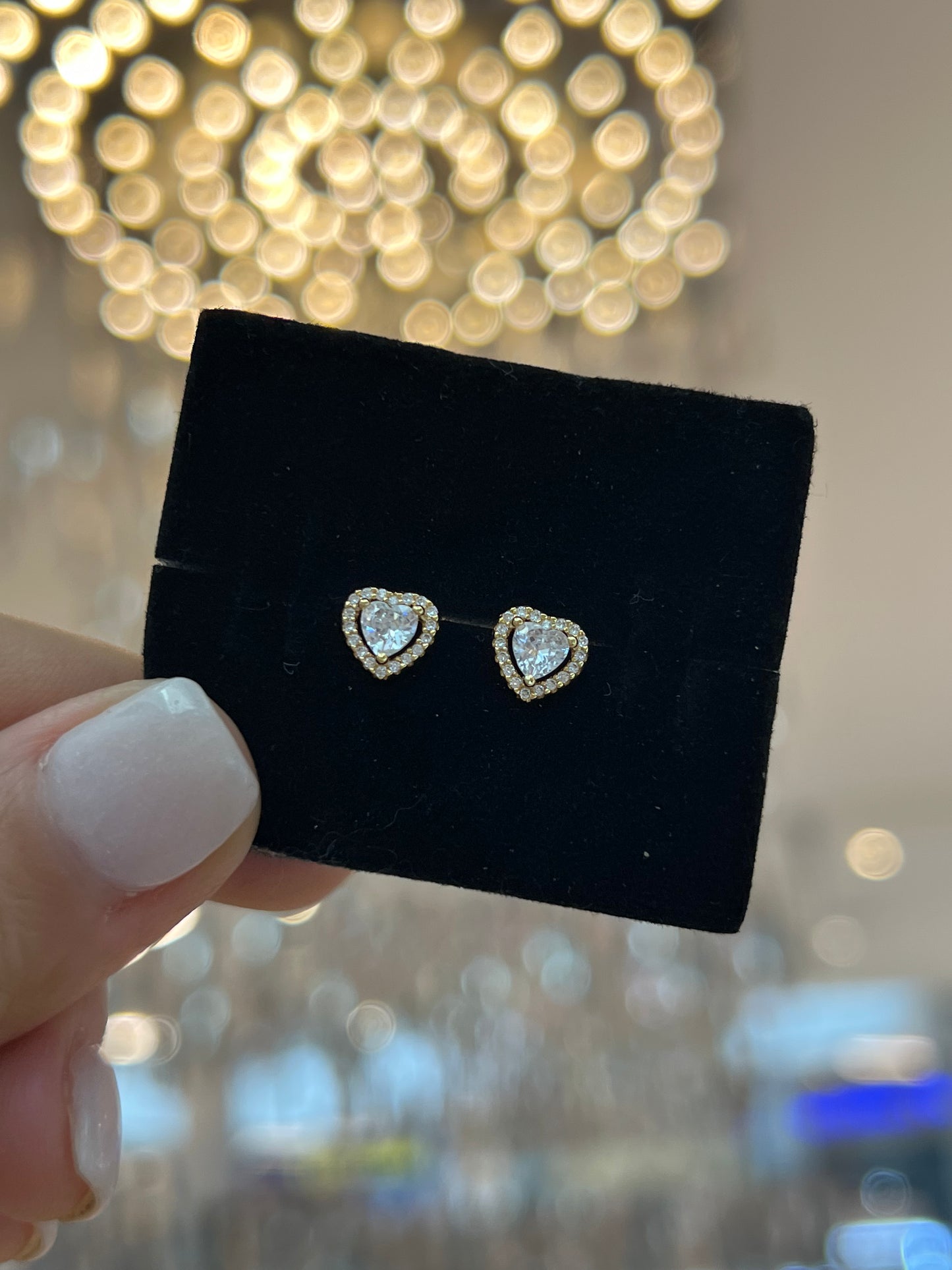 Aretes Corazón Brillante Gold