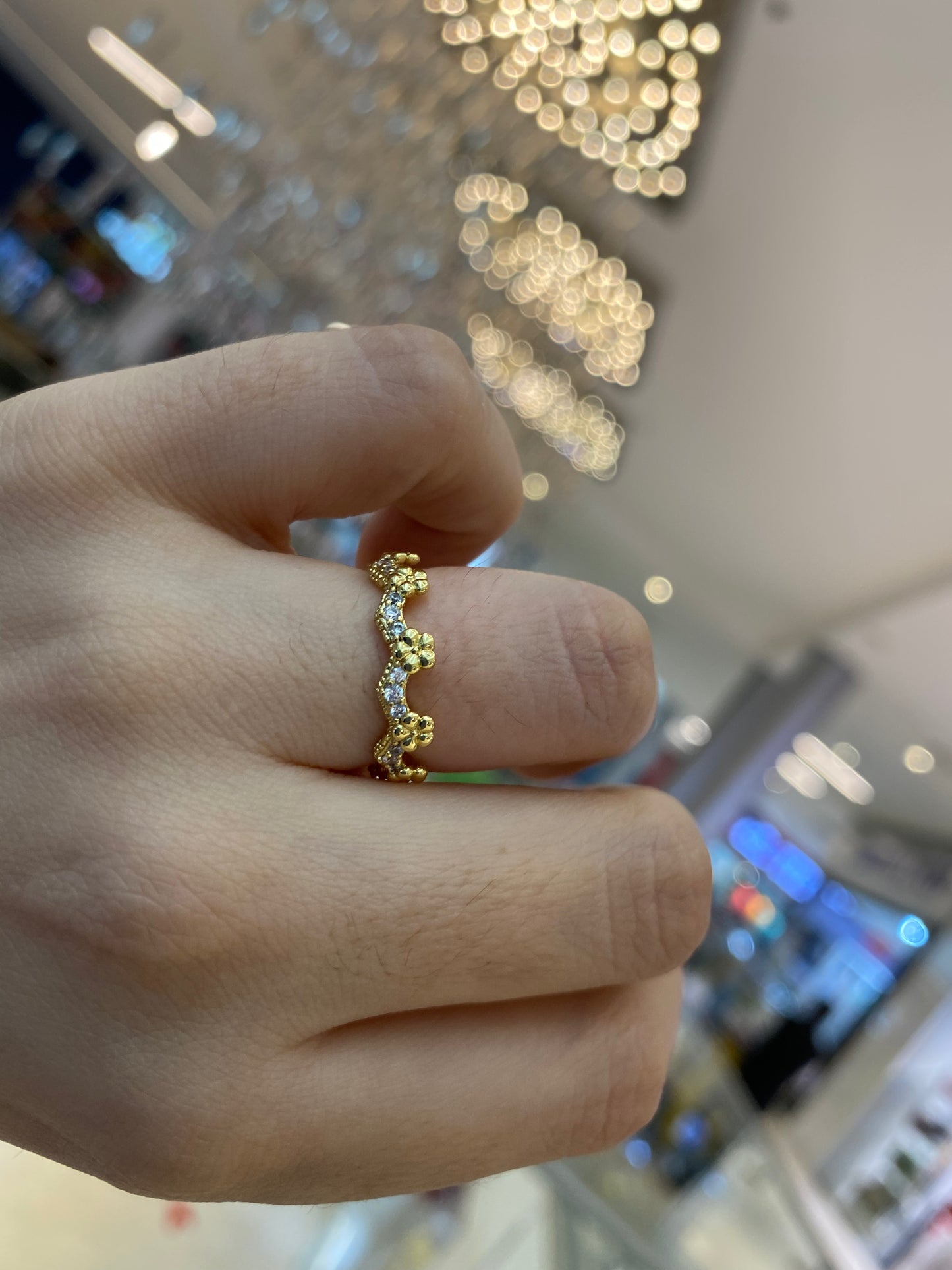 Anillo Corona de Flores Gold