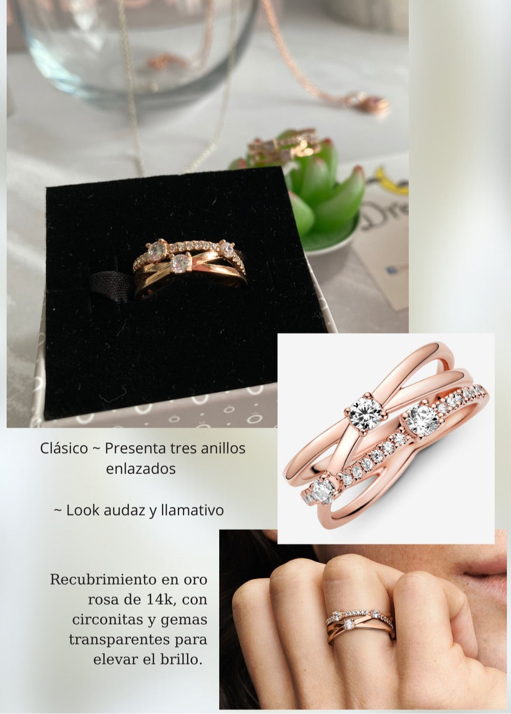 Anillo Triple Alianza Brillante