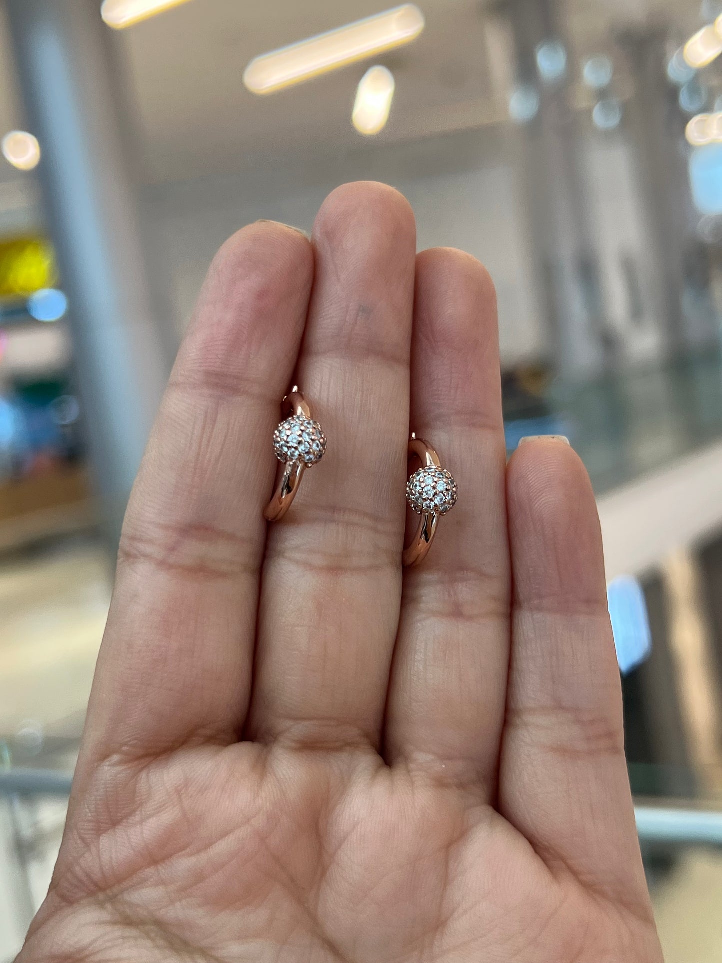 Aretes Aro en Pavé Rose Gold