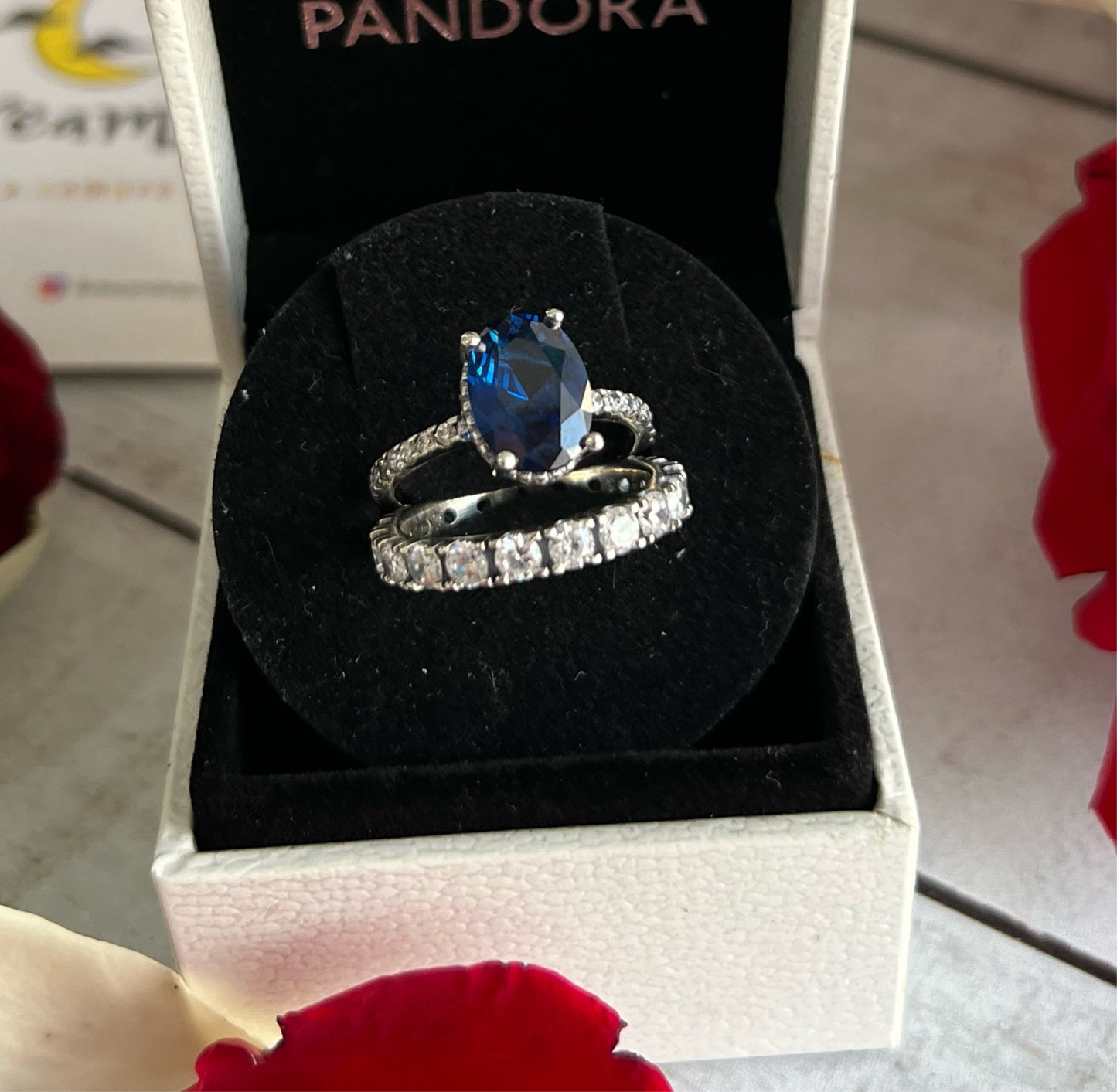 Set Anillos Halo + Eternity