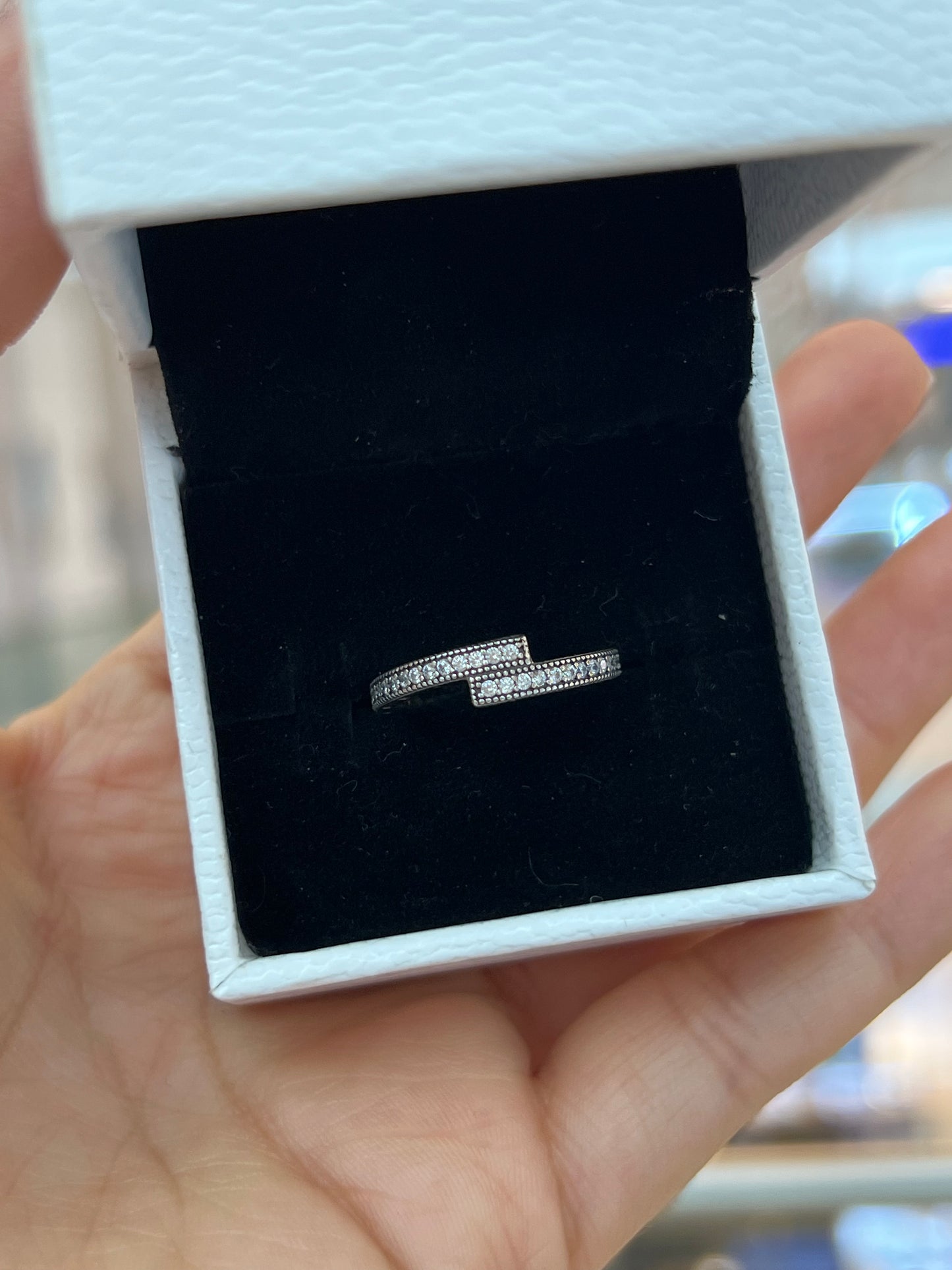 Anillo Superpuesto Brillante Plateado