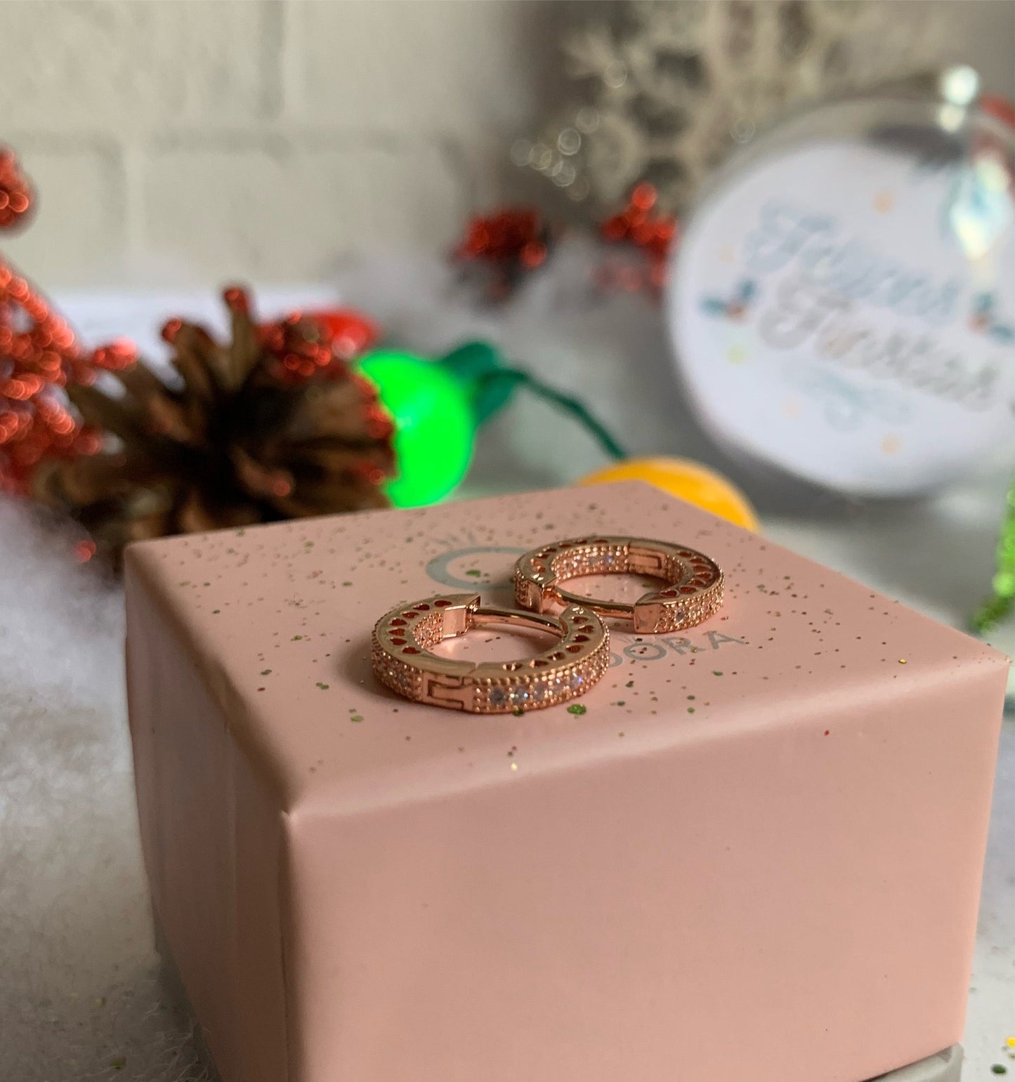 Aretes Corazones Talla S - Rose Gold