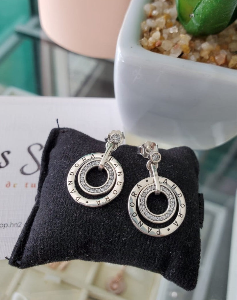 Aretes Círculo Pandora Colgantes