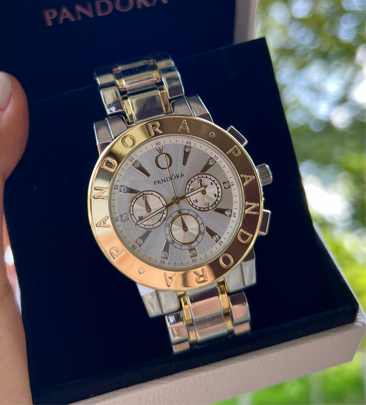 Reloj 3 Botones Silver + Gold